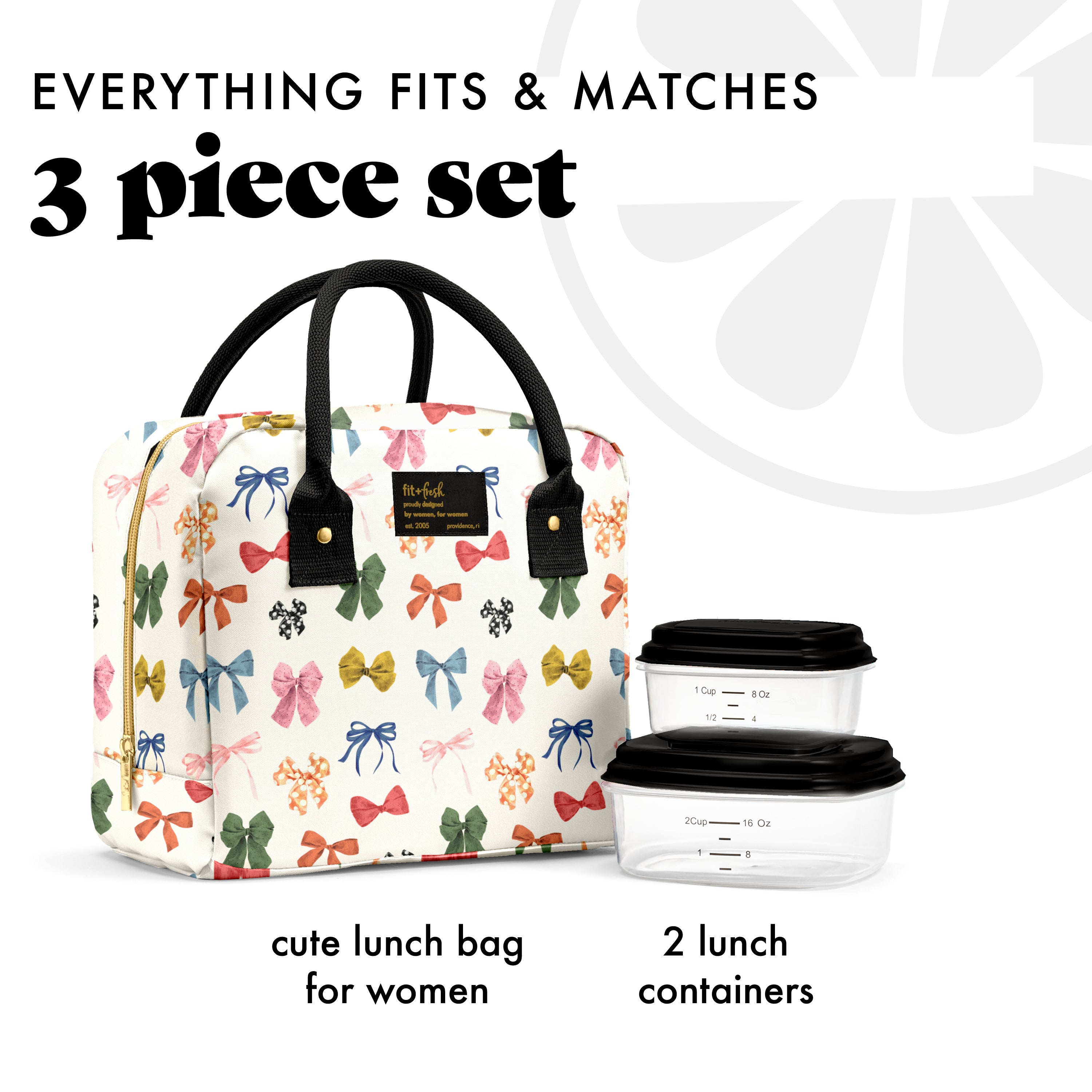 fit-fresh-bloomington-lunch-bag-with-2-piece-lunch-container-kit-fall-bows image 2
