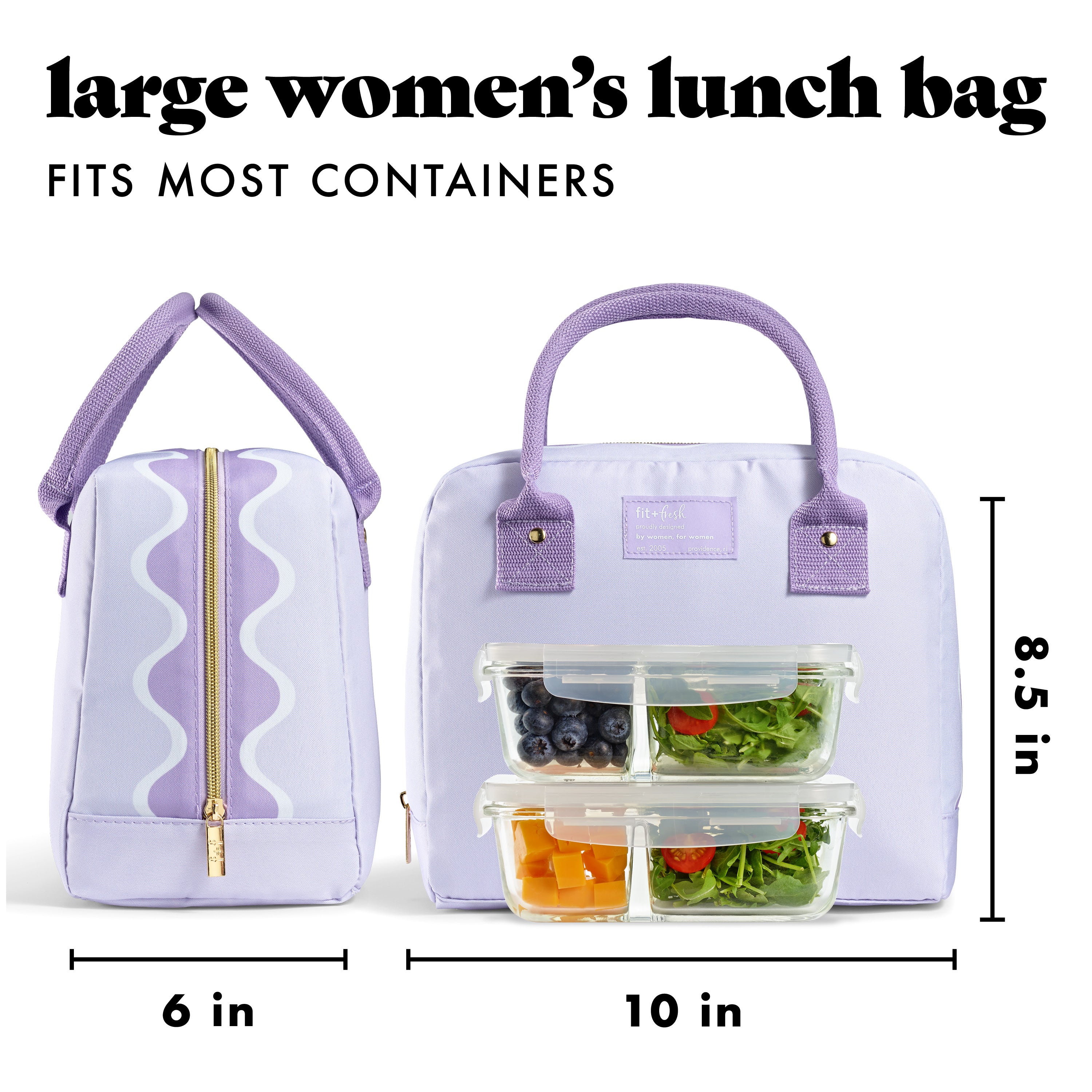 fit-fresh-bloomington-lunch-bag-with-lunch-kit-lavender-scallop-insulated-lunch- image 3