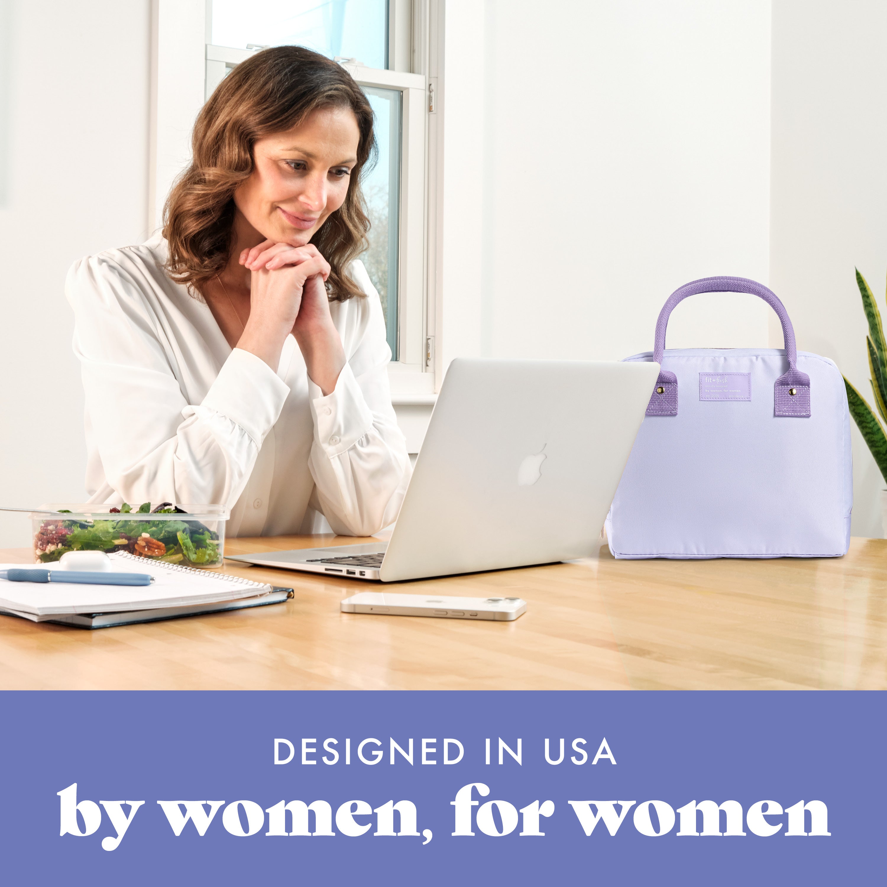 fit-fresh-bloomington-lunch-bag-with-lunch-kit-lavender-scallop-insulated-lunch- image 6