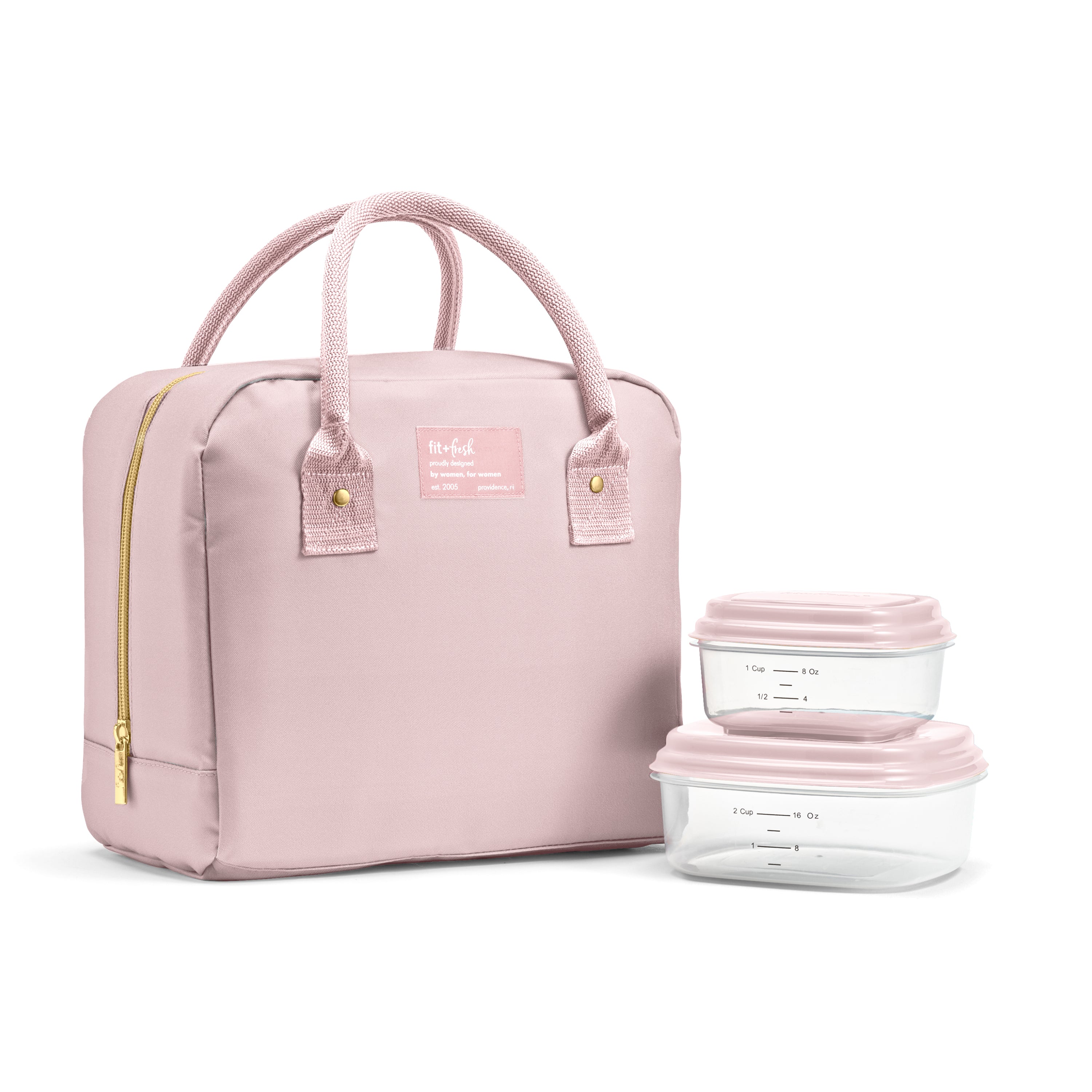 fit-fresh-bloomington-lunch-bag-with-lunch-kit-mauve-roomy-10-x-6-x-8-5-insulate image 1