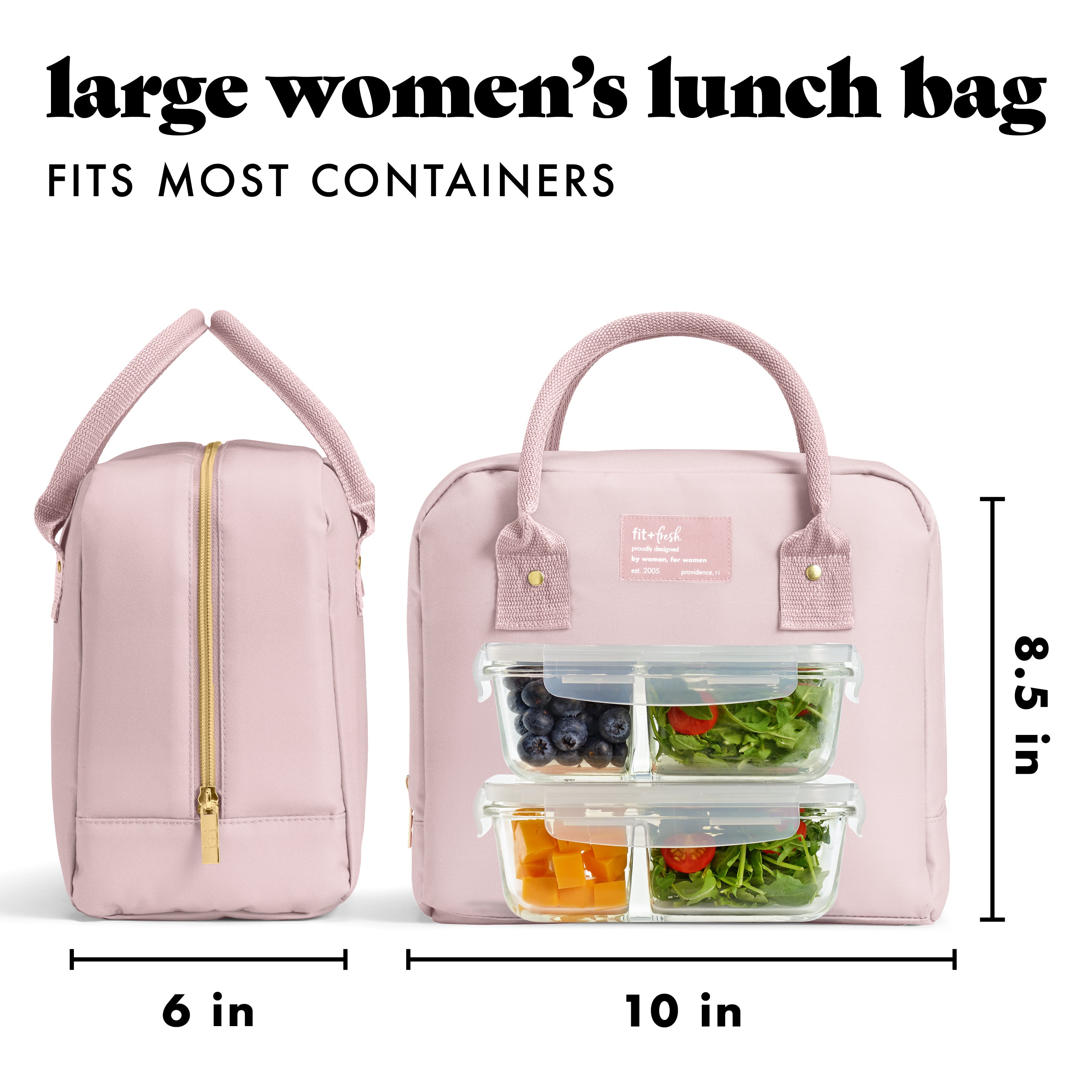 fit-fresh-bloomington-lunch-bag-with-lunch-kit-mauve-roomy-10-x-6-x-8-5-insulate image 3