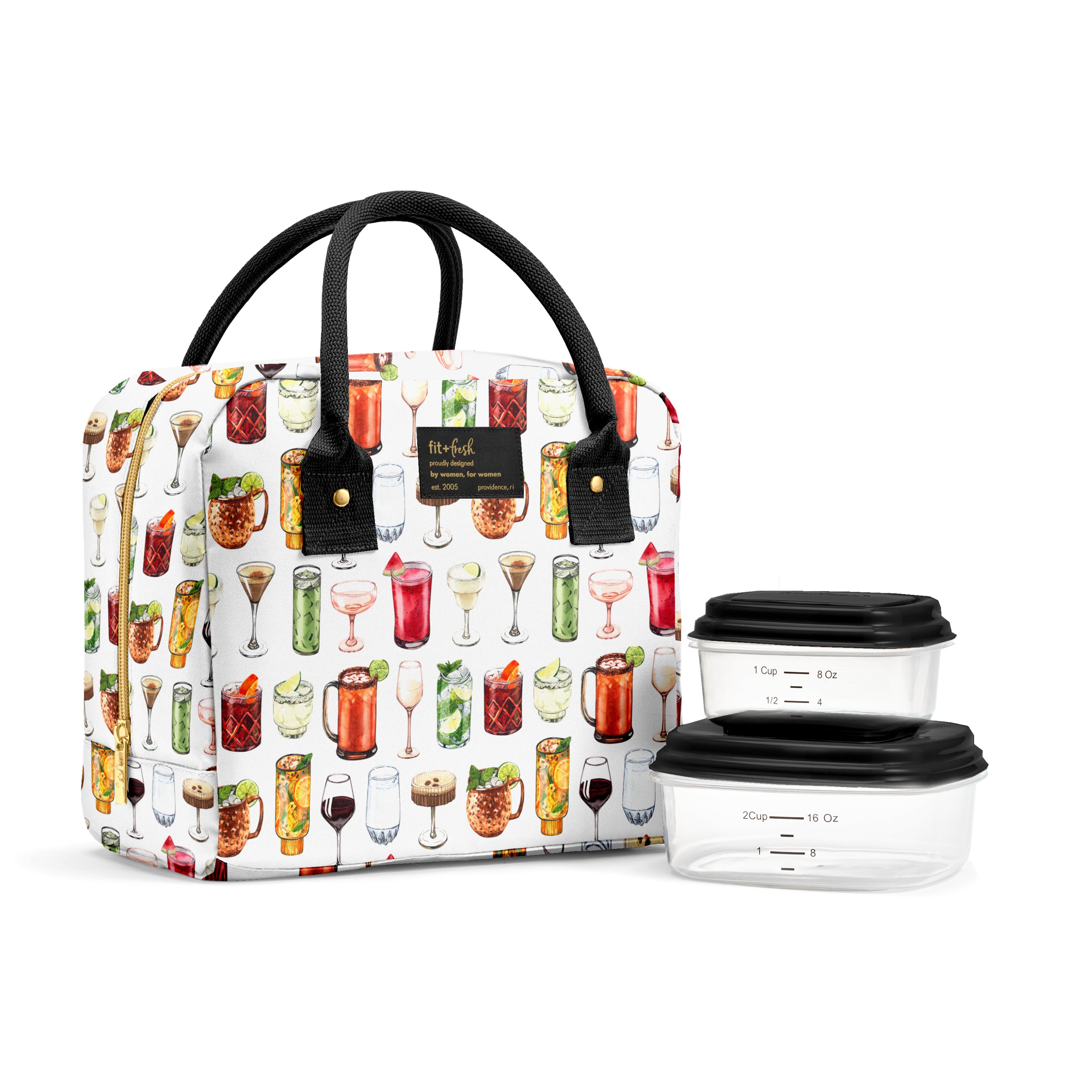 fit-fresh-bloomington-lunch-bag-with-lunch-kit-mixology-insulated-10-x-6-x-8-5-l image 1