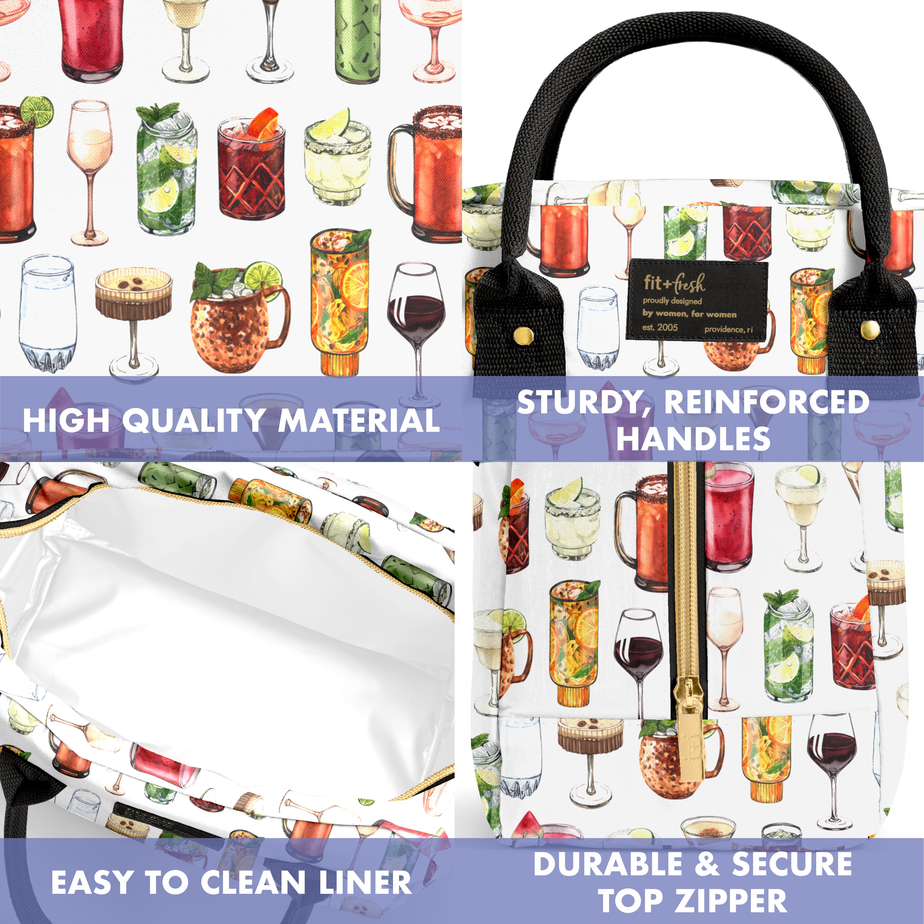 fit-fresh-bloomington-lunch-bag-with-lunch-kit-mixology-insulated-10-x-6-x-8-5-l image 4