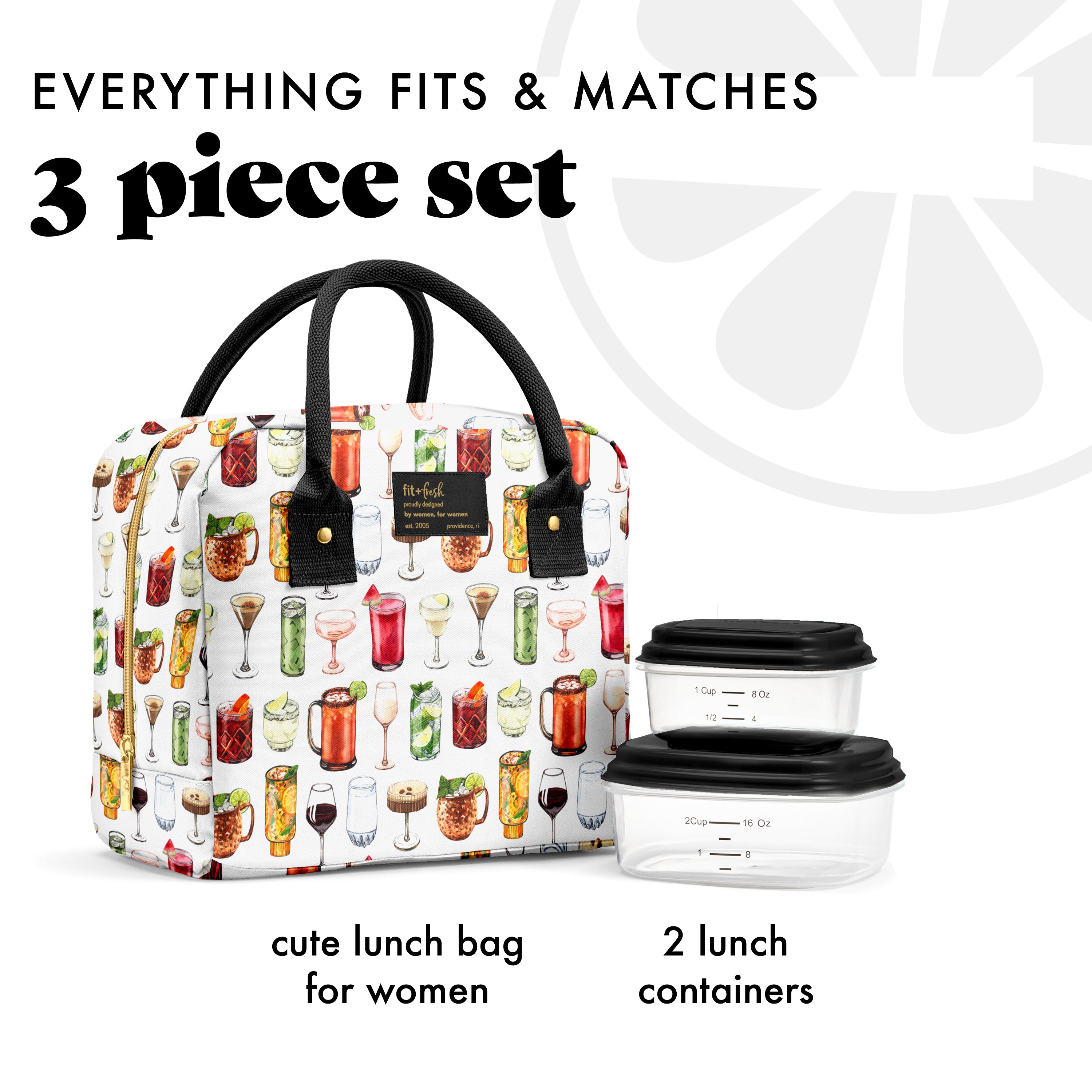 fit-fresh-bloomington-lunch-bag-with-lunch-kit-mixology-insulated-10-x-6-x-8-5-l image 2