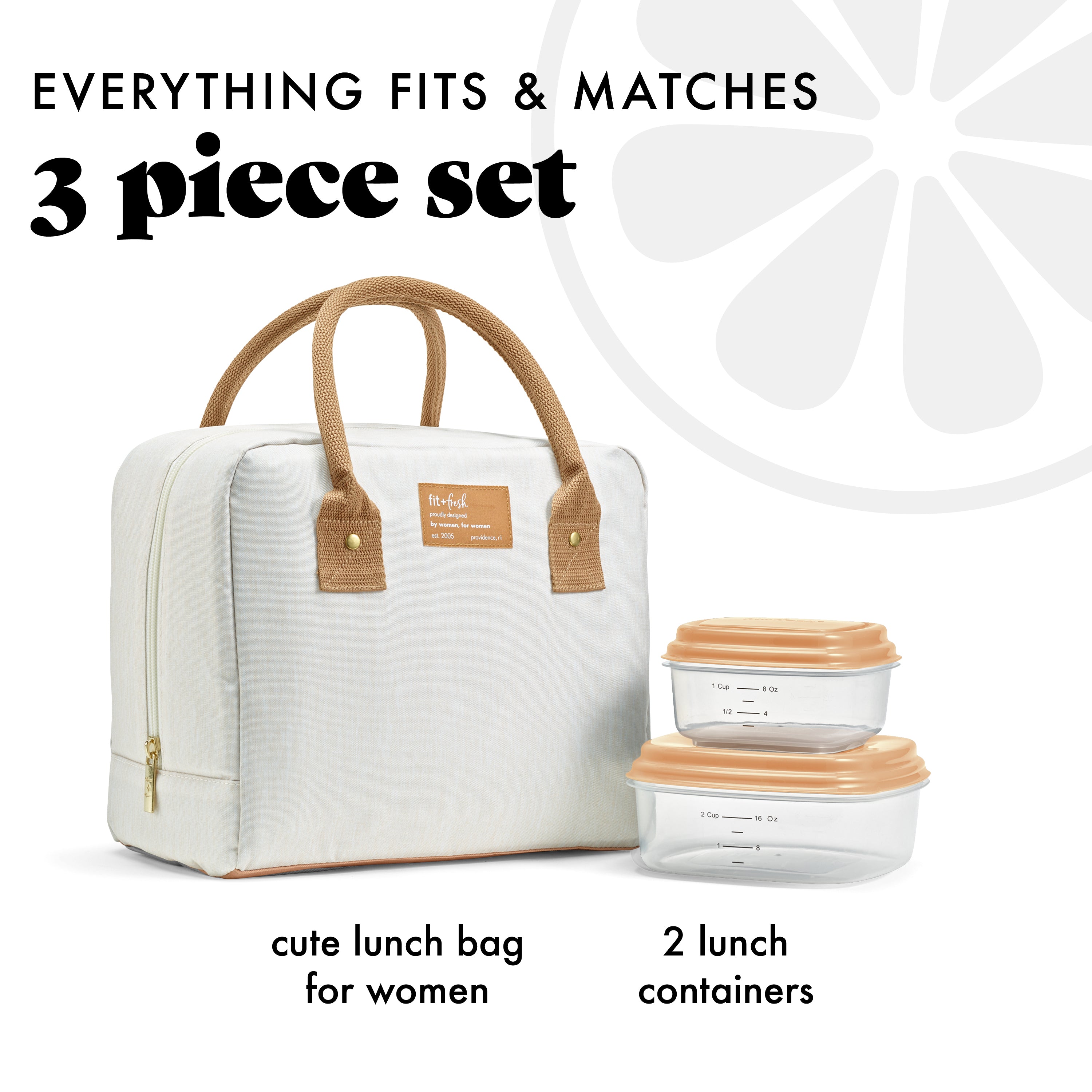fit-fresh-bloomington-lunch-bag-with-lunch-kit-ivory-woven-roomy-insulated-lunch image 2