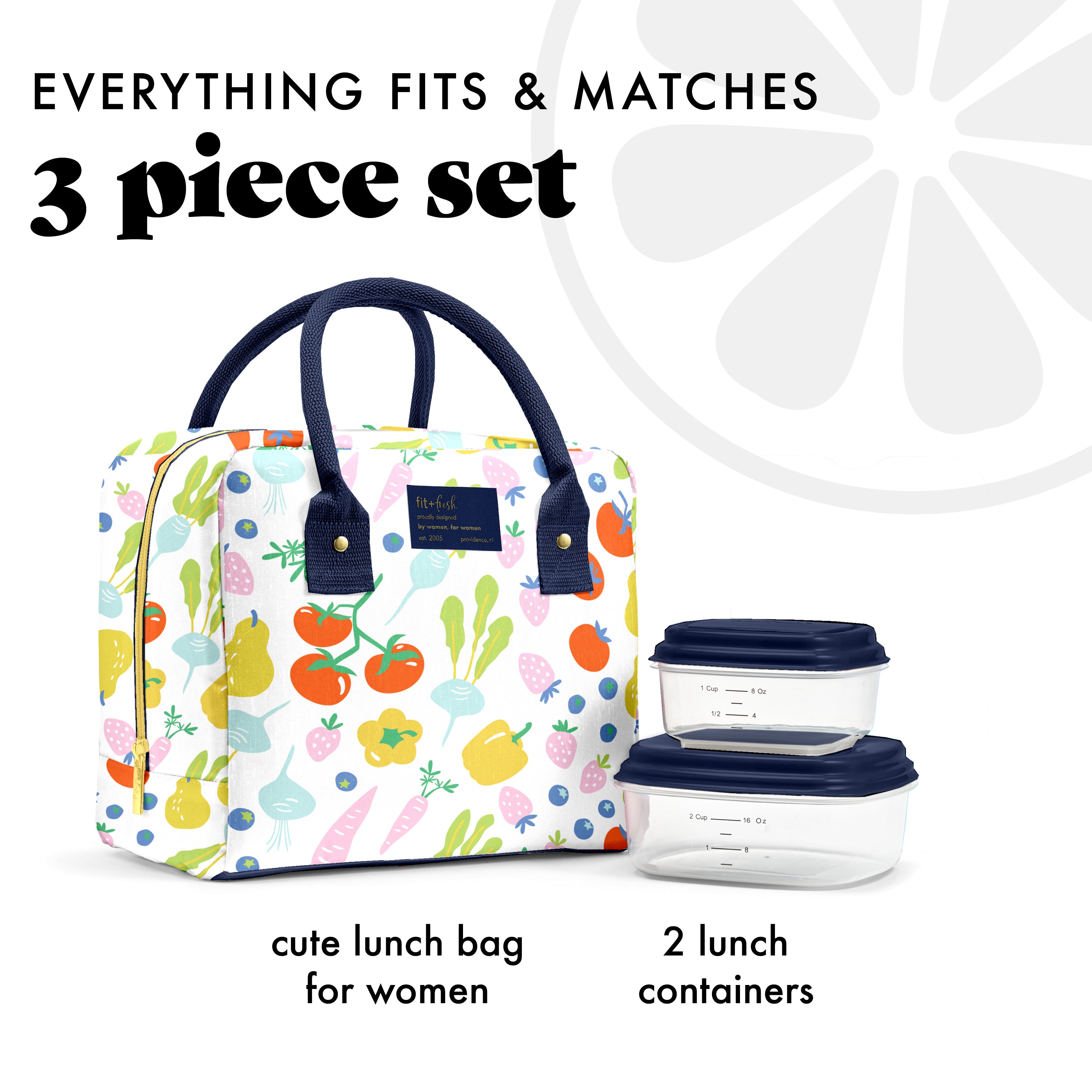 fit-fresh-bloomington-lunch-bag-with-lunch-kit-fruits-veggies-insulated-lunch-ba image 2
