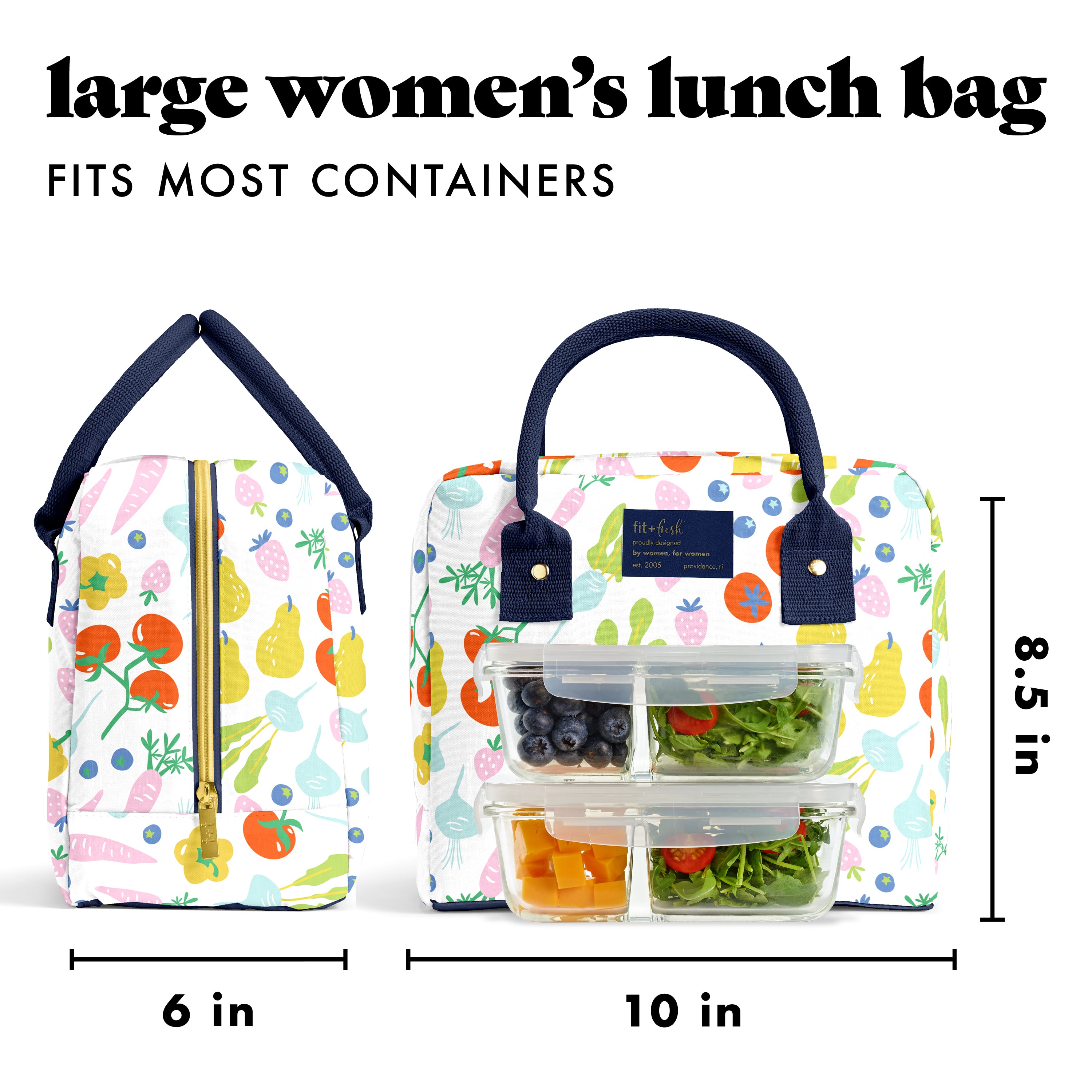 fit-fresh-bloomington-lunch-bag-with-lunch-kit-fruits-veggies-insulated-lunch-ba image 3
