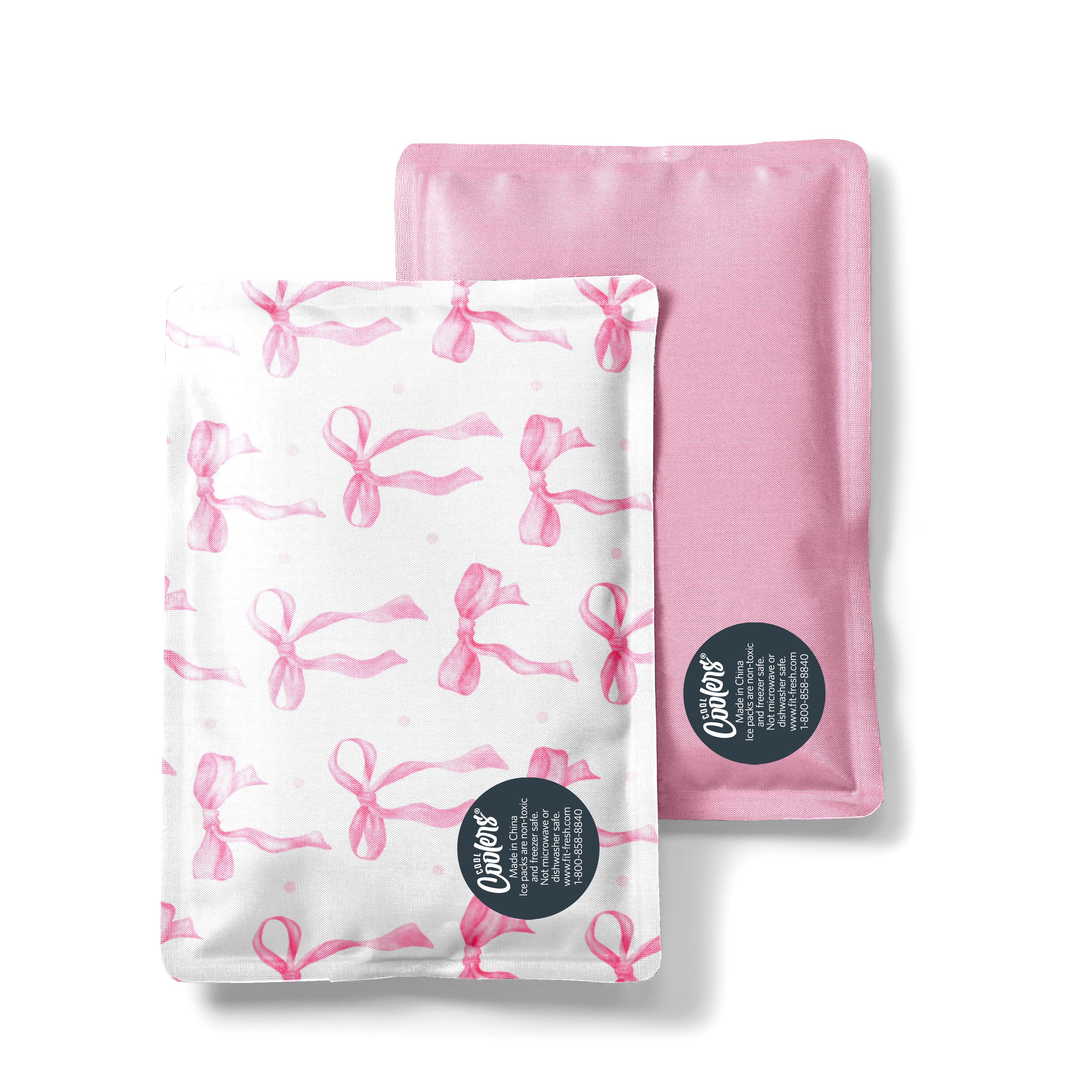 fit-fresh-cool-coolers-soft-ice-packs-pink-bows-2-pack-flexible-reusable-lunch-b image 1