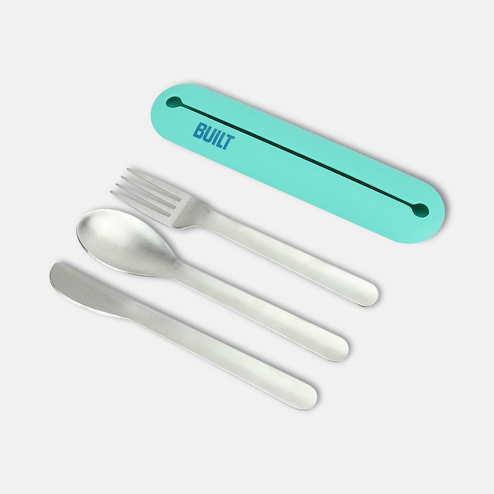 built-silicone-utensil-case-with-stainless-steel-utensils-portable-fork-knife-sp image 1