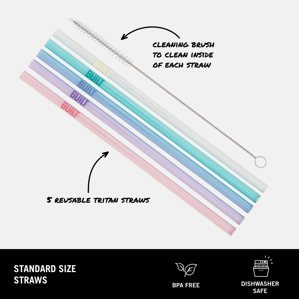 built-tritan-straw-set-with-cleaner-5-reusable-bpa-free-straws-and-cleaning-brus image 4
