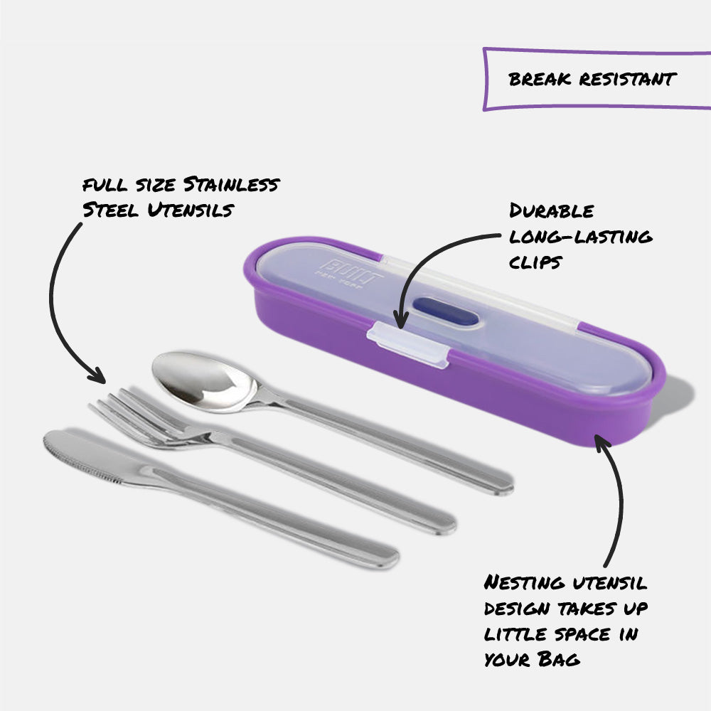 built-gourmet-stainless-steel-utensils-and-case-4-piece-travel-cutlery-set-with- image 7