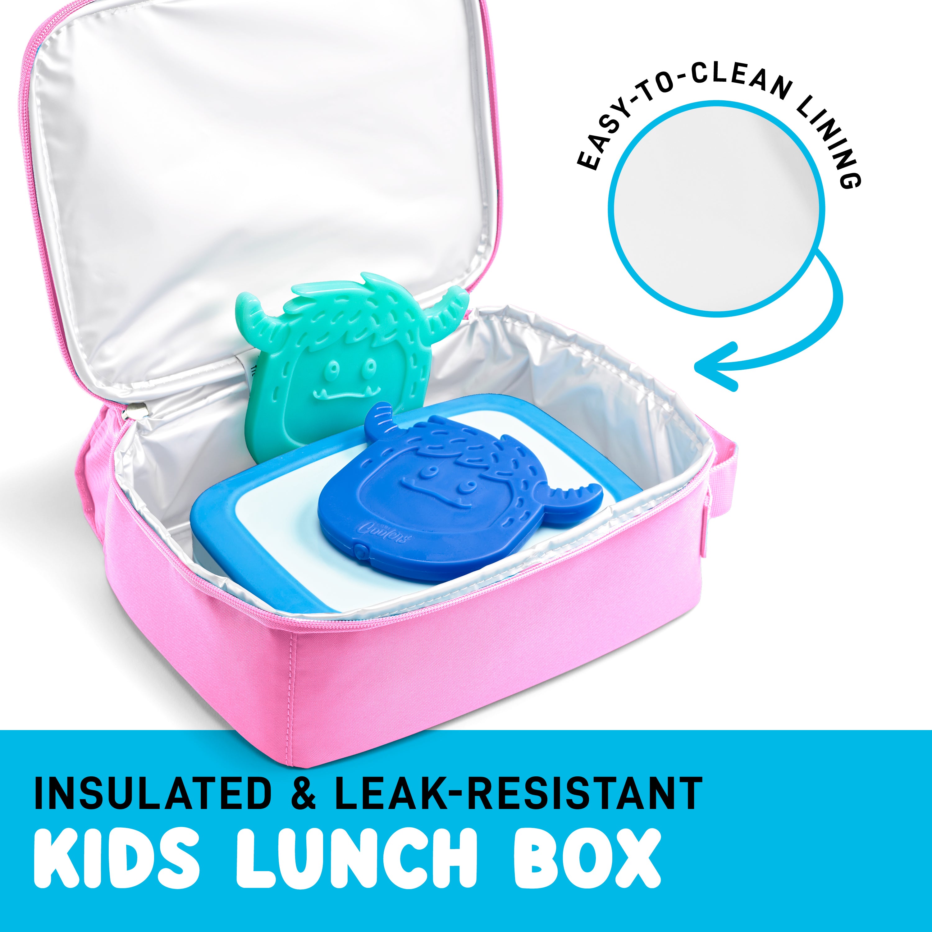 fit-fresh-charm-kids-lunch-bag-with-6-charms-holographic-pink-insulated-kids-lun image 5