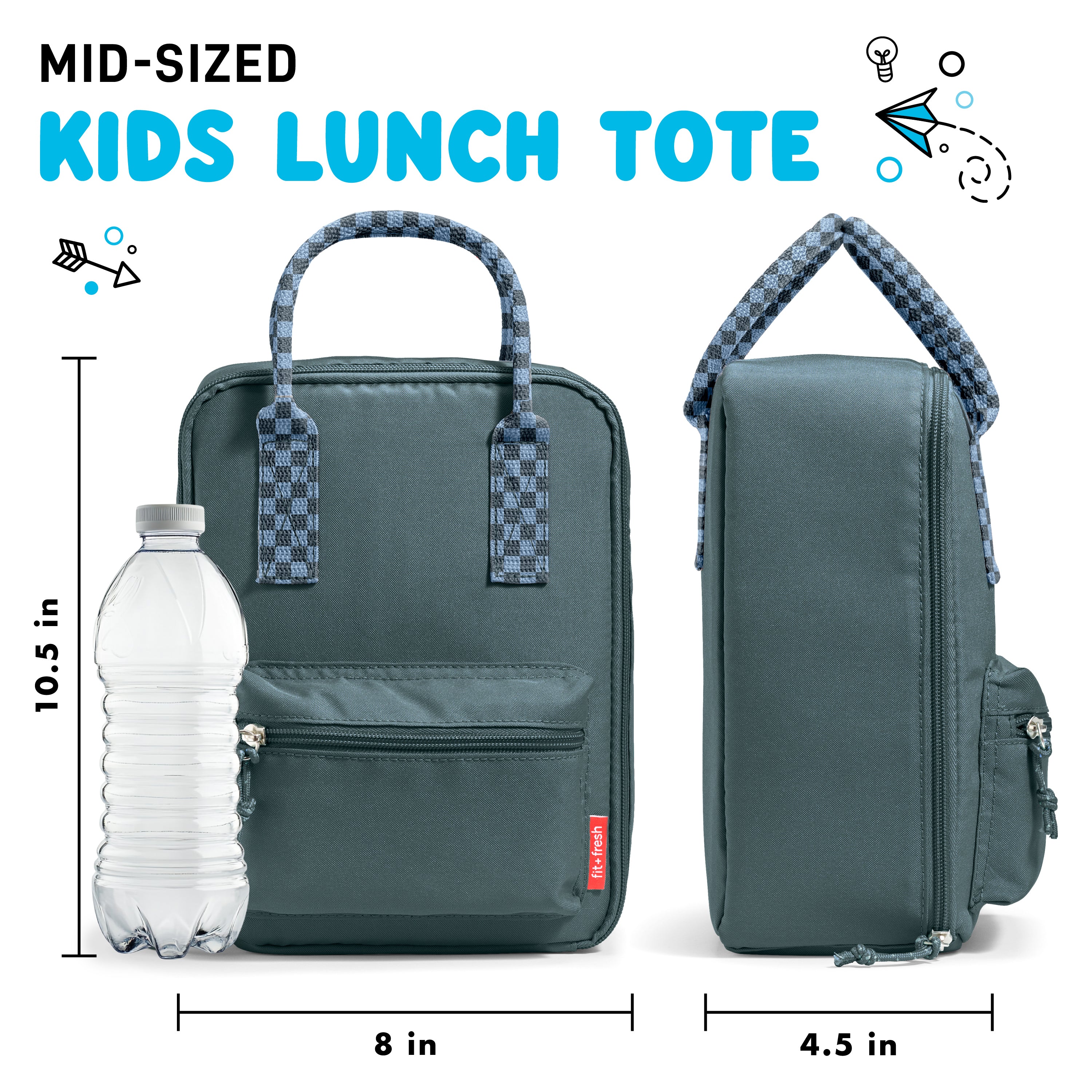 fit-fresh-connor-kids-lunch-bag-boulder-slim-insulated-kids-lunch-box-with-front image 2