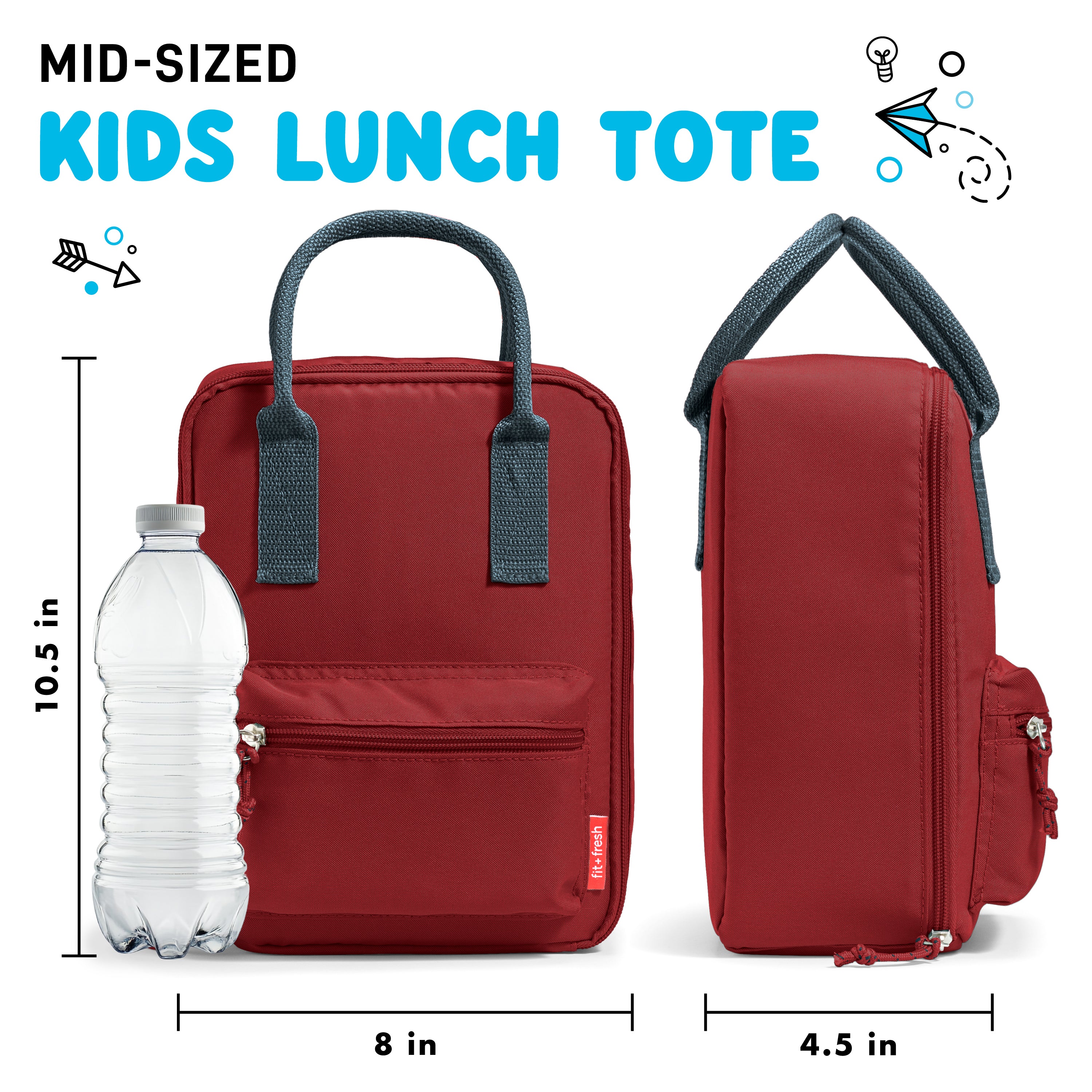 fit-fresh-connor-kids-lunch-bag-cardinal-slim-insulated-lunch-box-that-fits-bent image 2