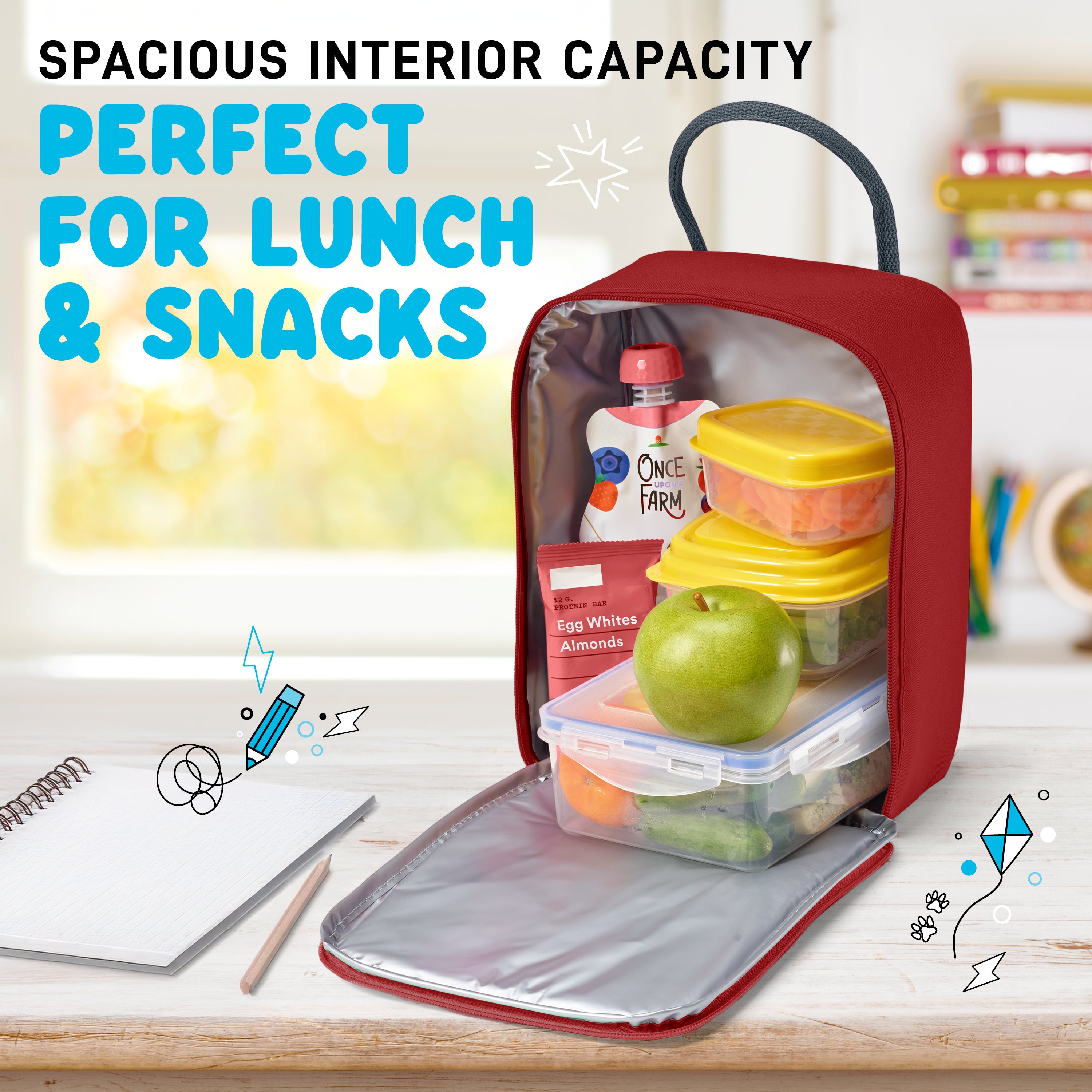 fit-fresh-connor-kids-lunch-bag-cardinal-slim-insulated-lunch-box-that-fits-bent image 3