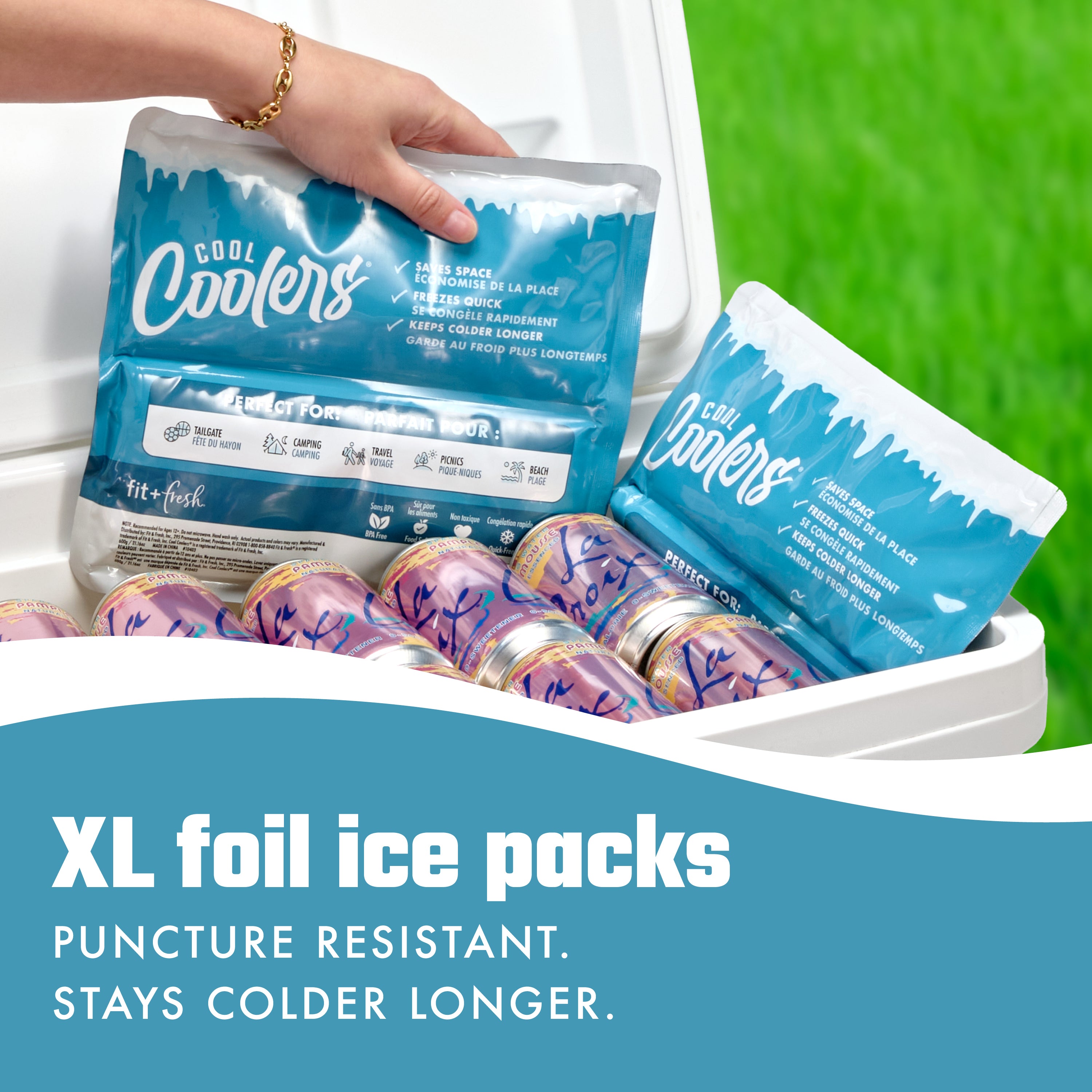 fit-fresh-cool-coolers-xxl-high-performance-cooler-ice-packs-blue-10-x8-5-reusab image 4