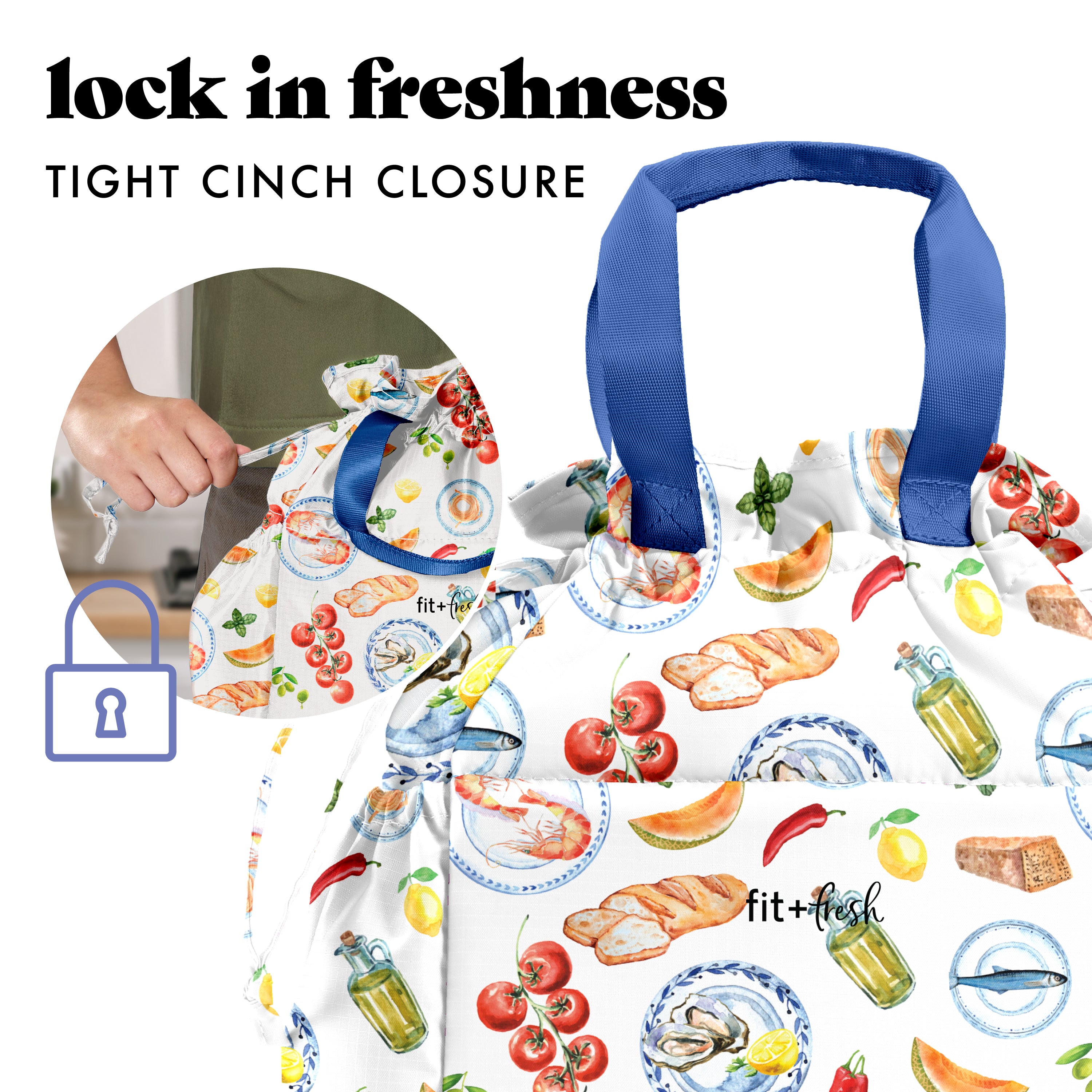 fit-fresh-cromwell-cinch-lunch-tote-with-lunch-kit-al-fresco-10-x-6-5-x-11-draws image 4