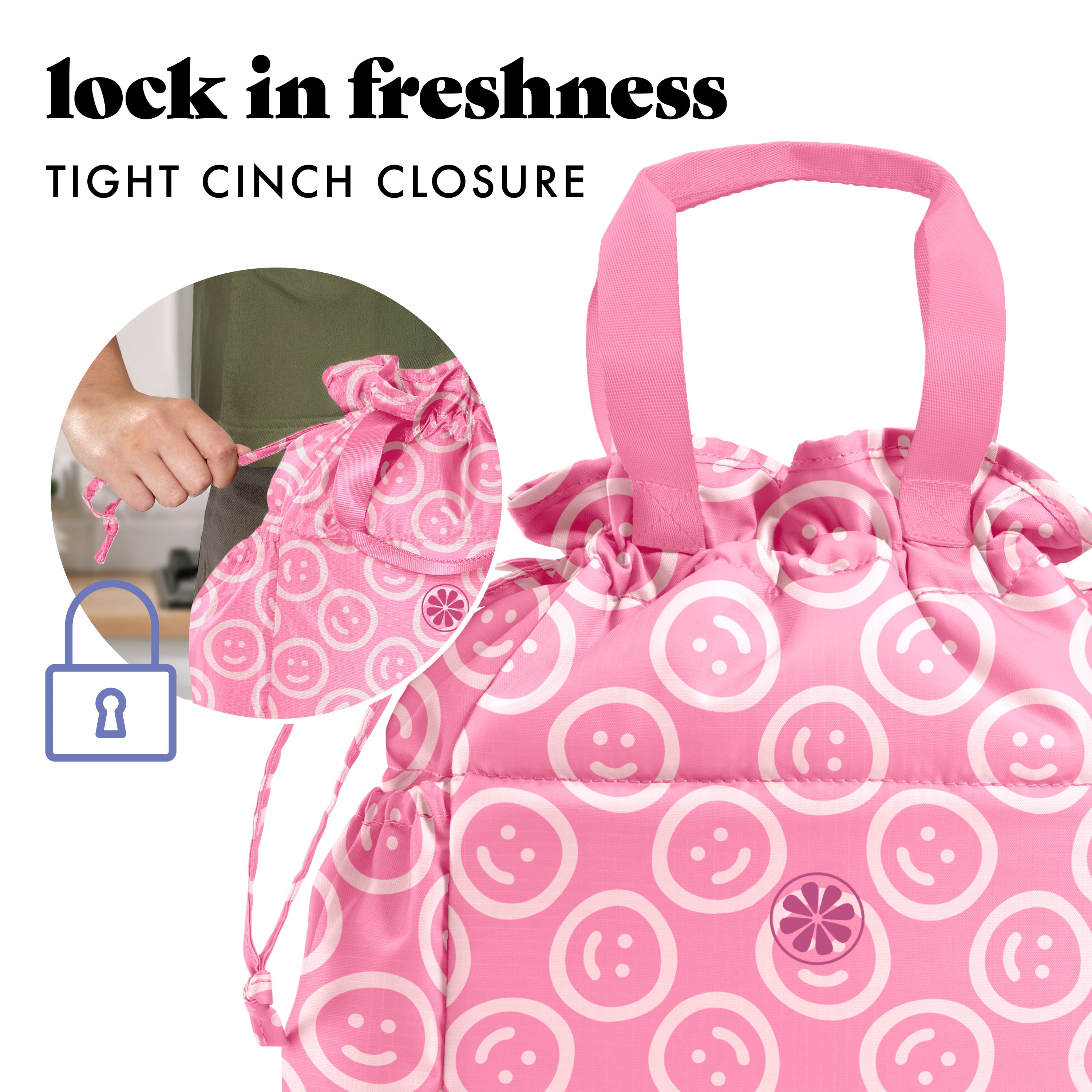 fit-fresh-cromwell-cinch-lunch-tote-with-lunch-kit-fuchsia-pink-smiles-drawstrin image 5