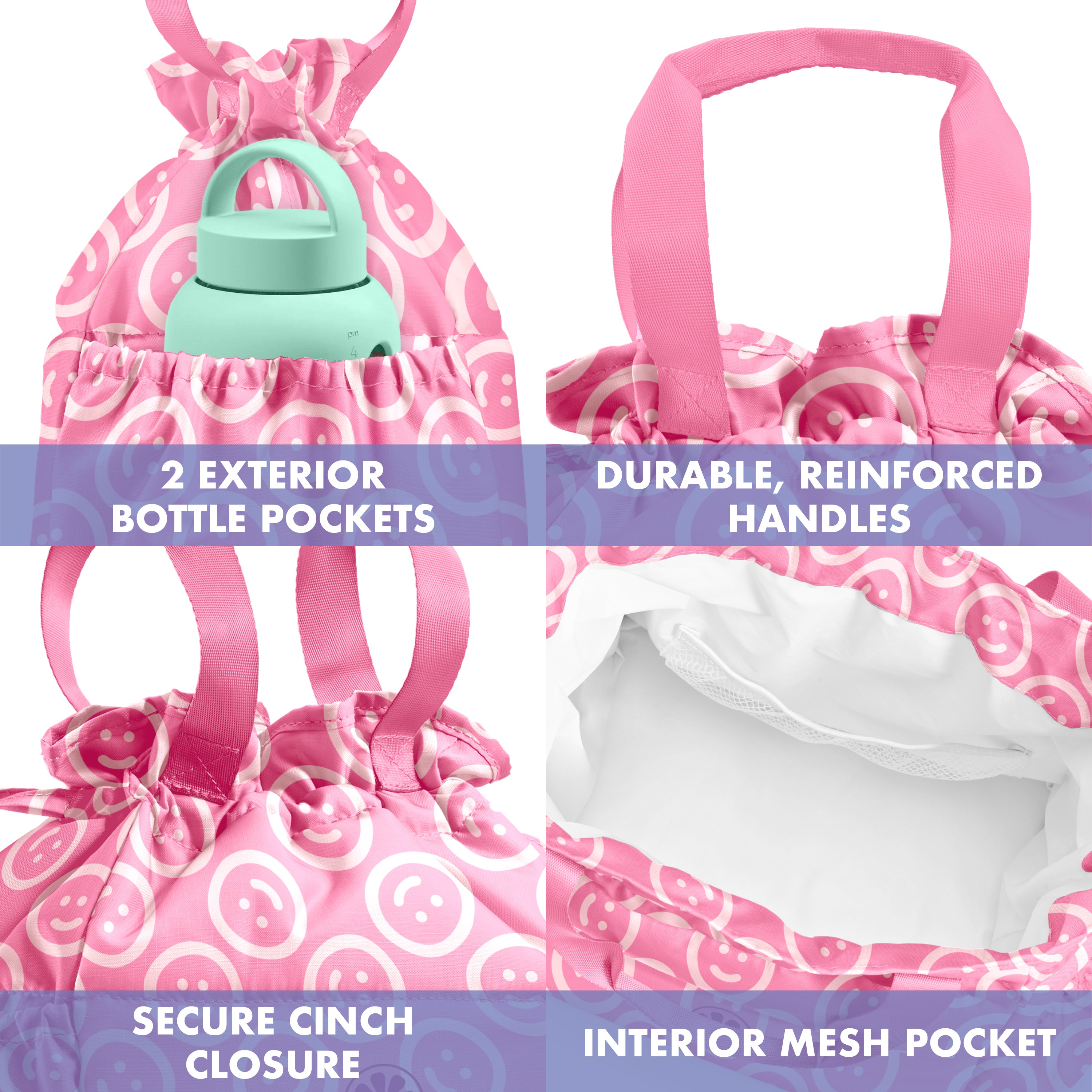 fit-fresh-cromwell-cinch-lunch-tote-with-lunch-kit-fuchsia-pink-smiles-drawstrin image 6
