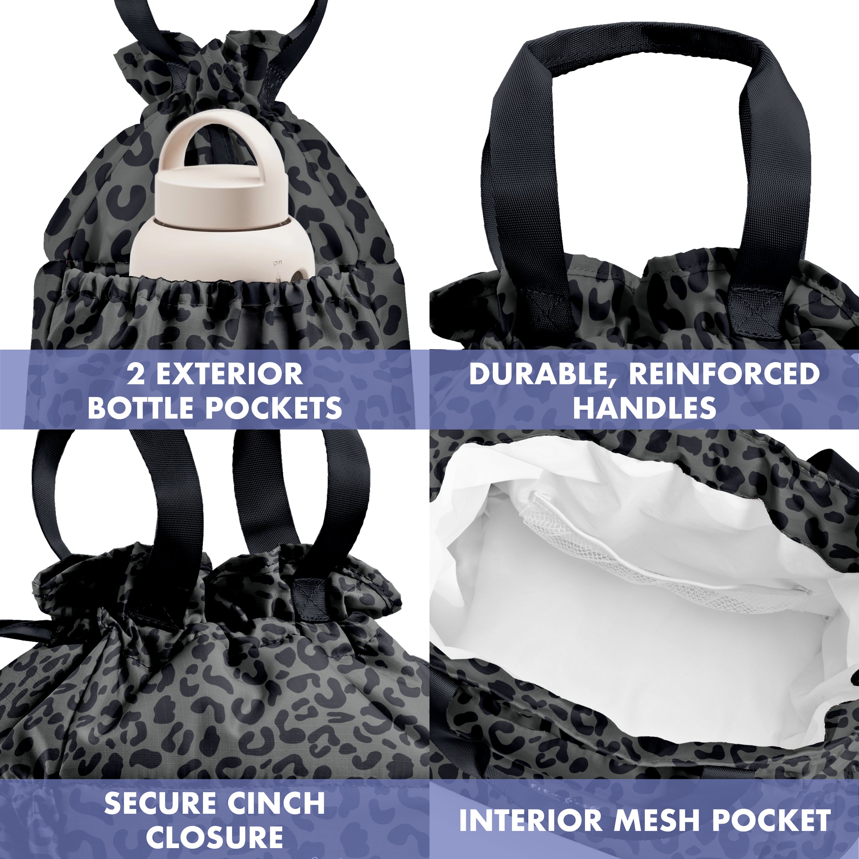 fit-fresh-cromwell-cinch-lunch-tote-with-lunch-kit-charcoal-cheetah-drawstring-i image 6