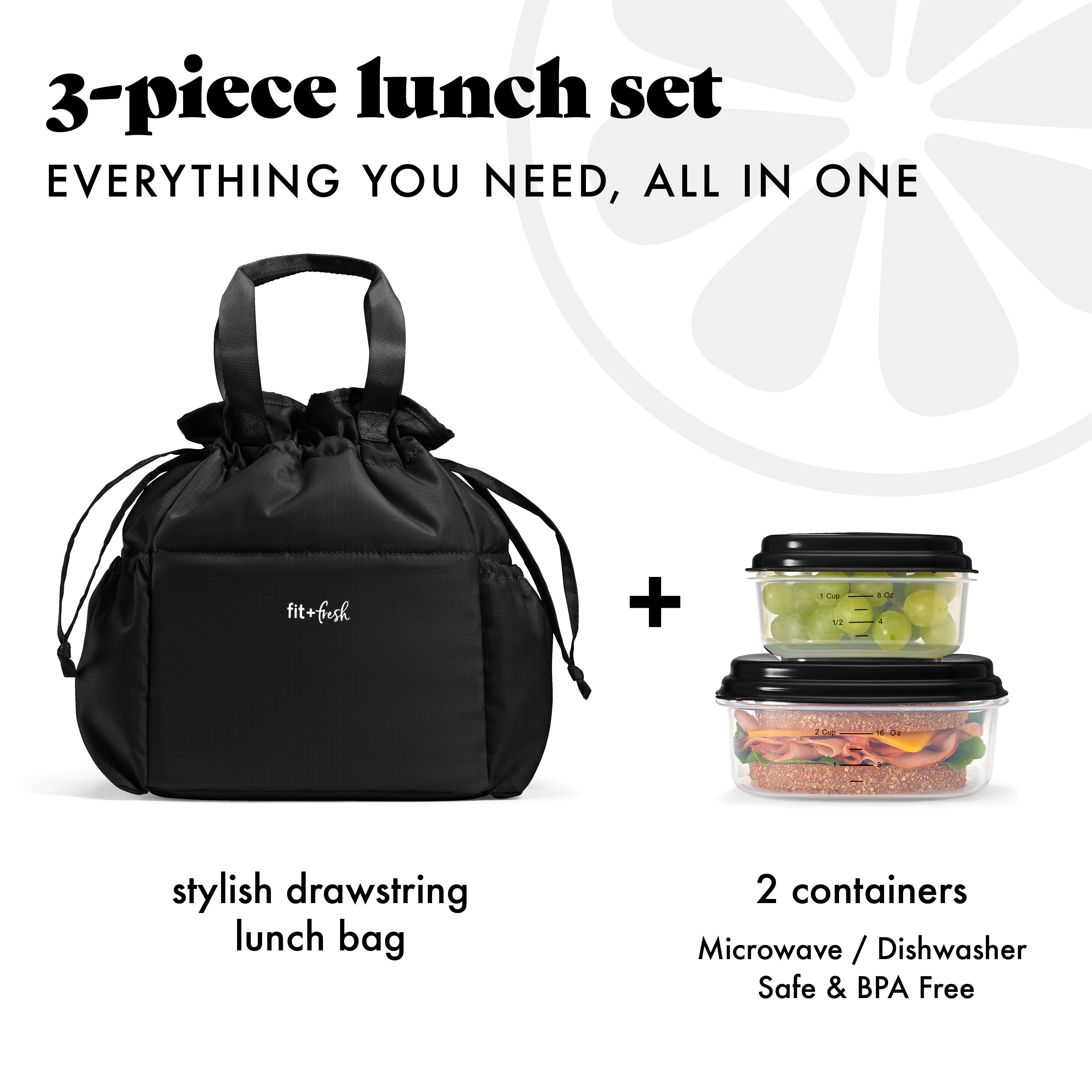 fit-fresh-cromwell-cinch-lunch-tote-with-lunch-kit-black image 2