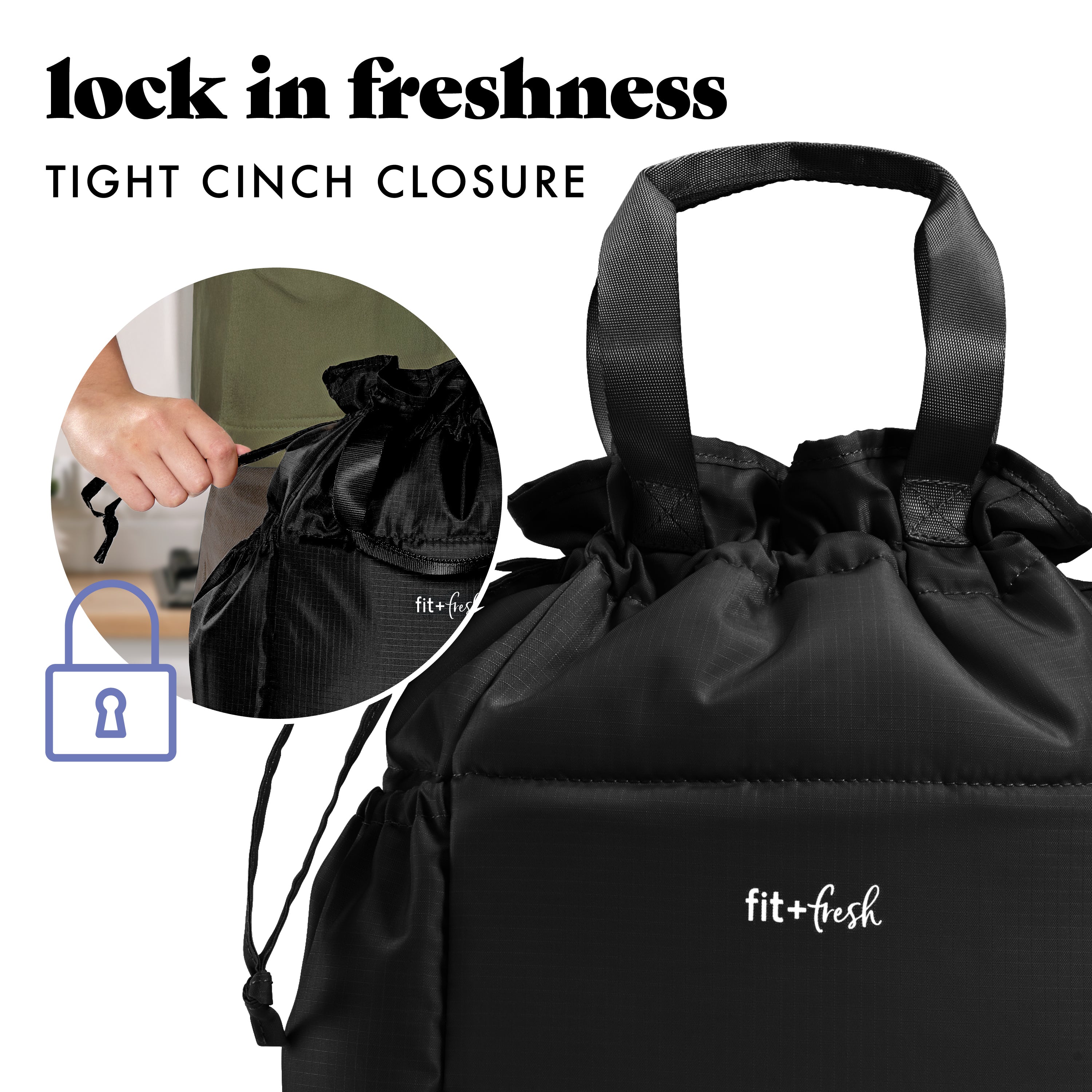 fit-fresh-cromwell-cinch-lunch-tote-with-lunch-kit-black image 4