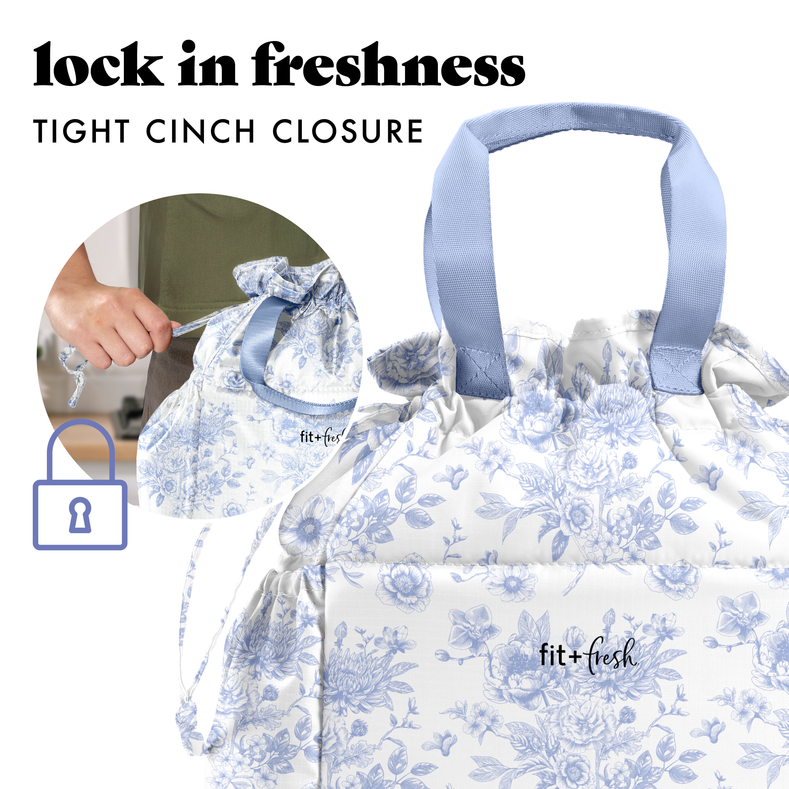 fit-fresh-cromwell-cinch-lunch-tote-with-lunch-kit-cornflower-floral-toile-draws image 4