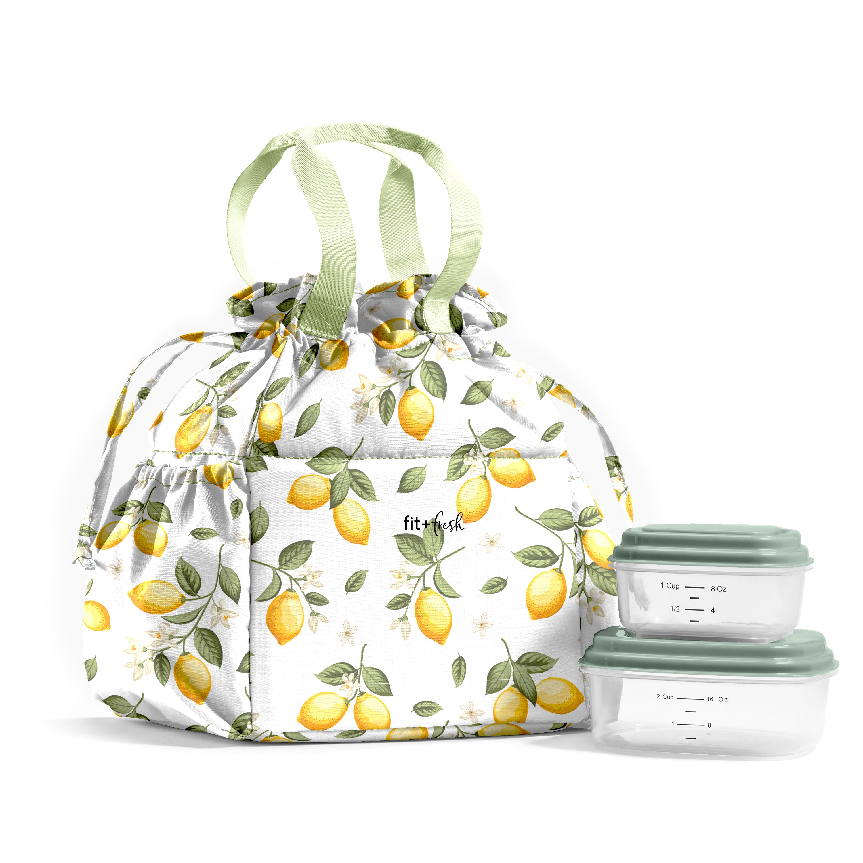 fit-fresh-cromwell-cinch-lunch-tote-with-lunch-kit-lemons-drawstring-insulated-l image 1