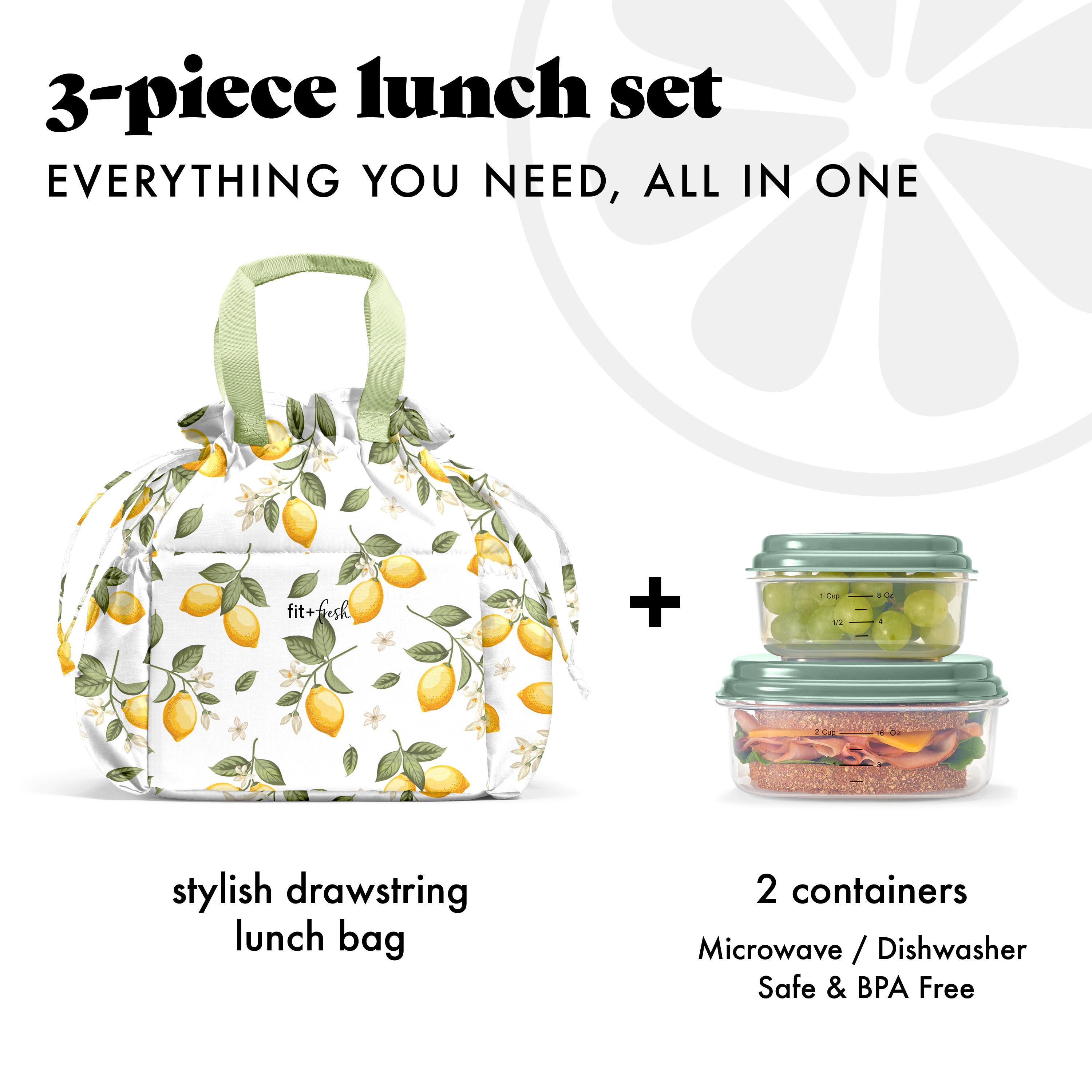 fit-fresh-cromwell-cinch-lunch-tote-with-lunch-kit-lemons-drawstring-insulated-l image 2