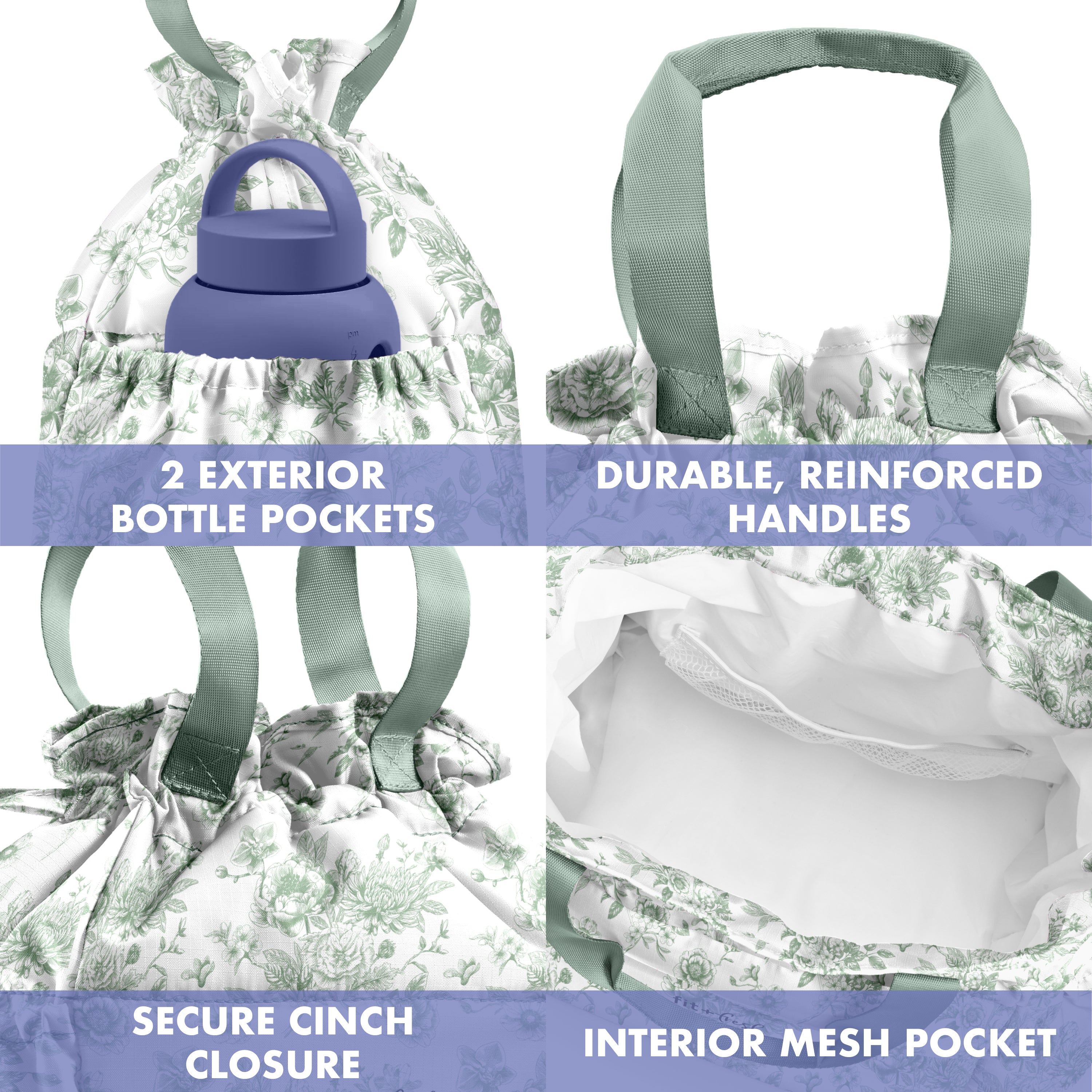fit-fresh-cromwell-cinch-insulated-lunch-tote-with-lunch-kit-sage-floral-toile-d image 6