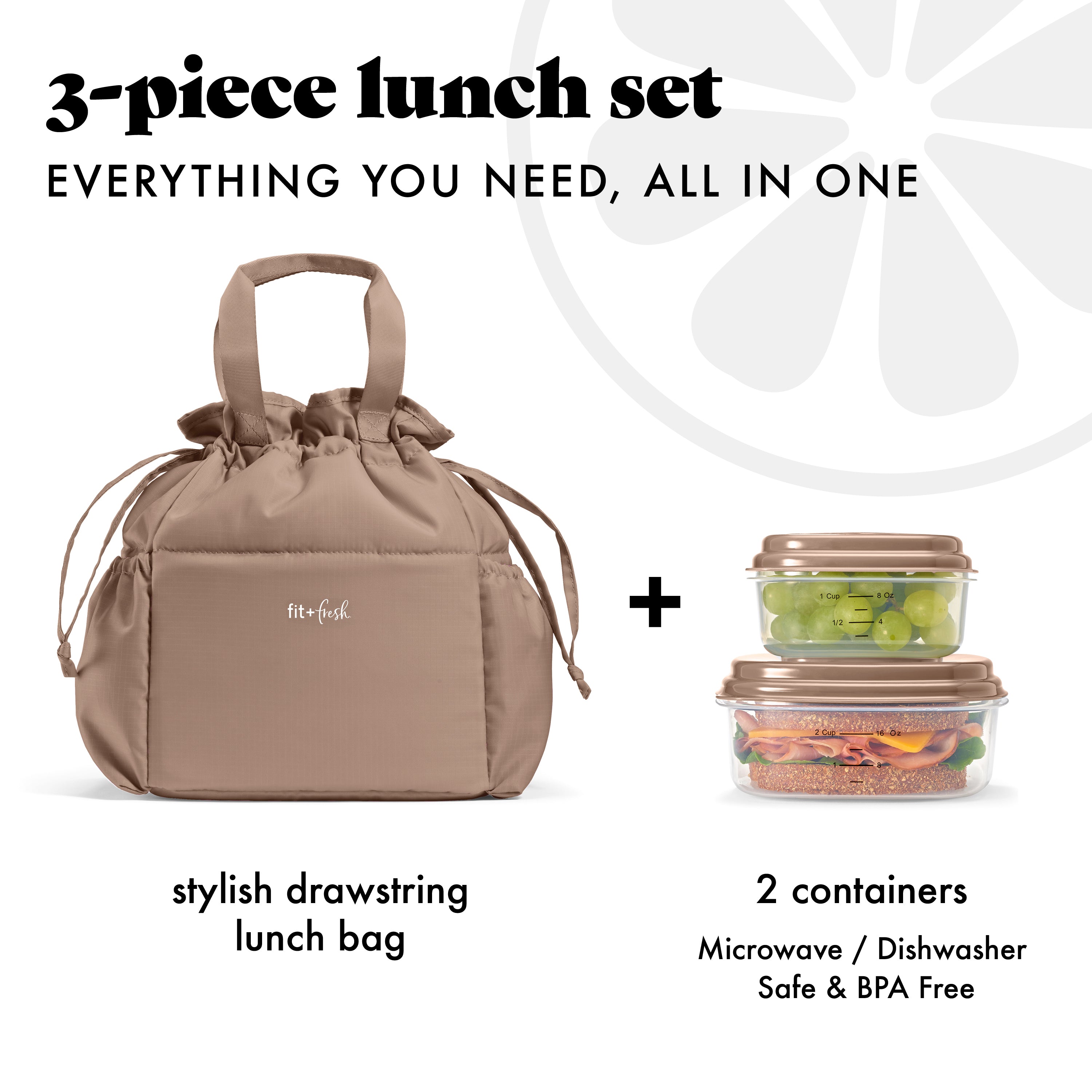 fit-fresh-cromwell-cinch-lunch-tote-with-lunch-kit-taupe-drawstring-insulated-to image 2
