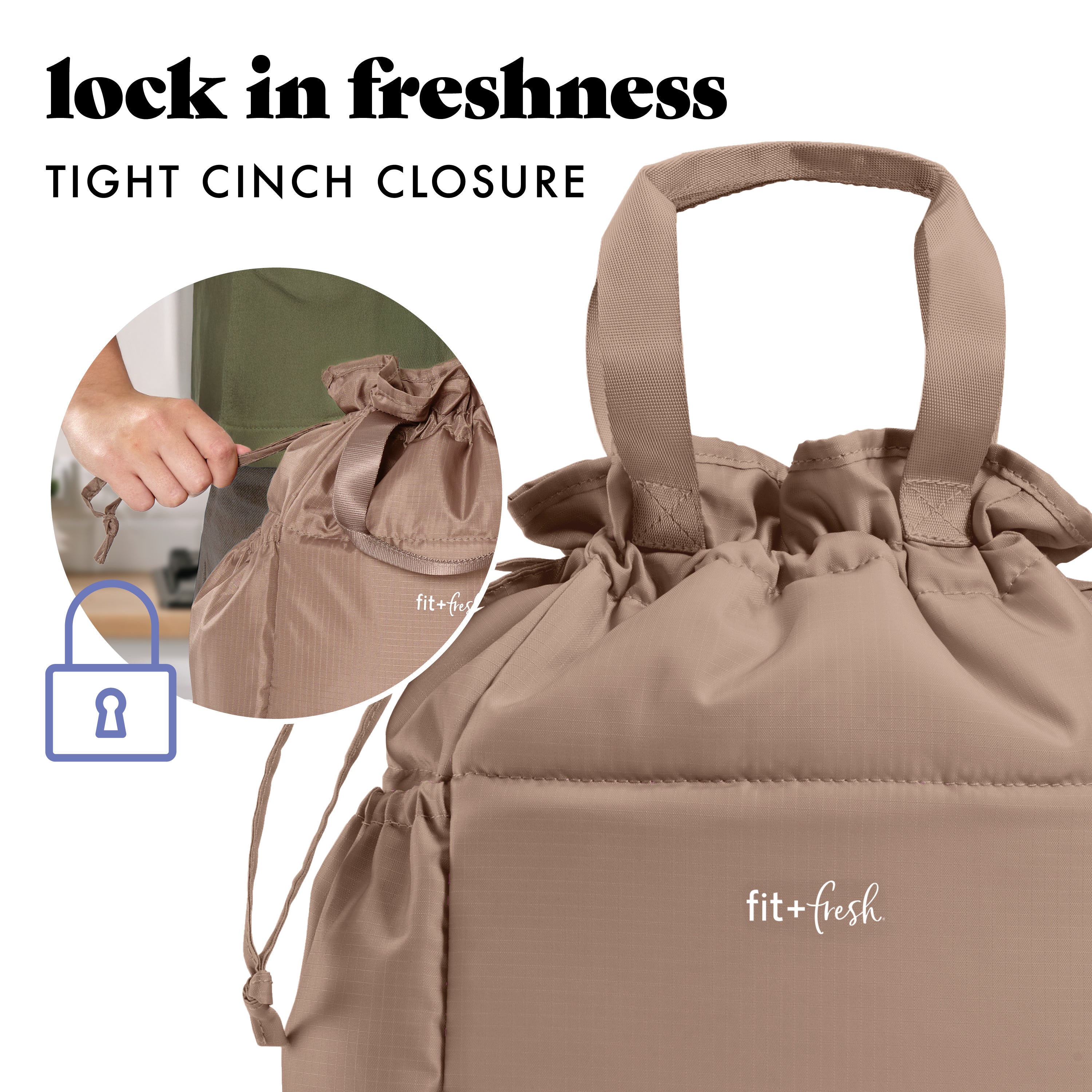 fit-fresh-cromwell-cinch-lunch-tote-with-lunch-kit-taupe-drawstring-insulated-to image 5