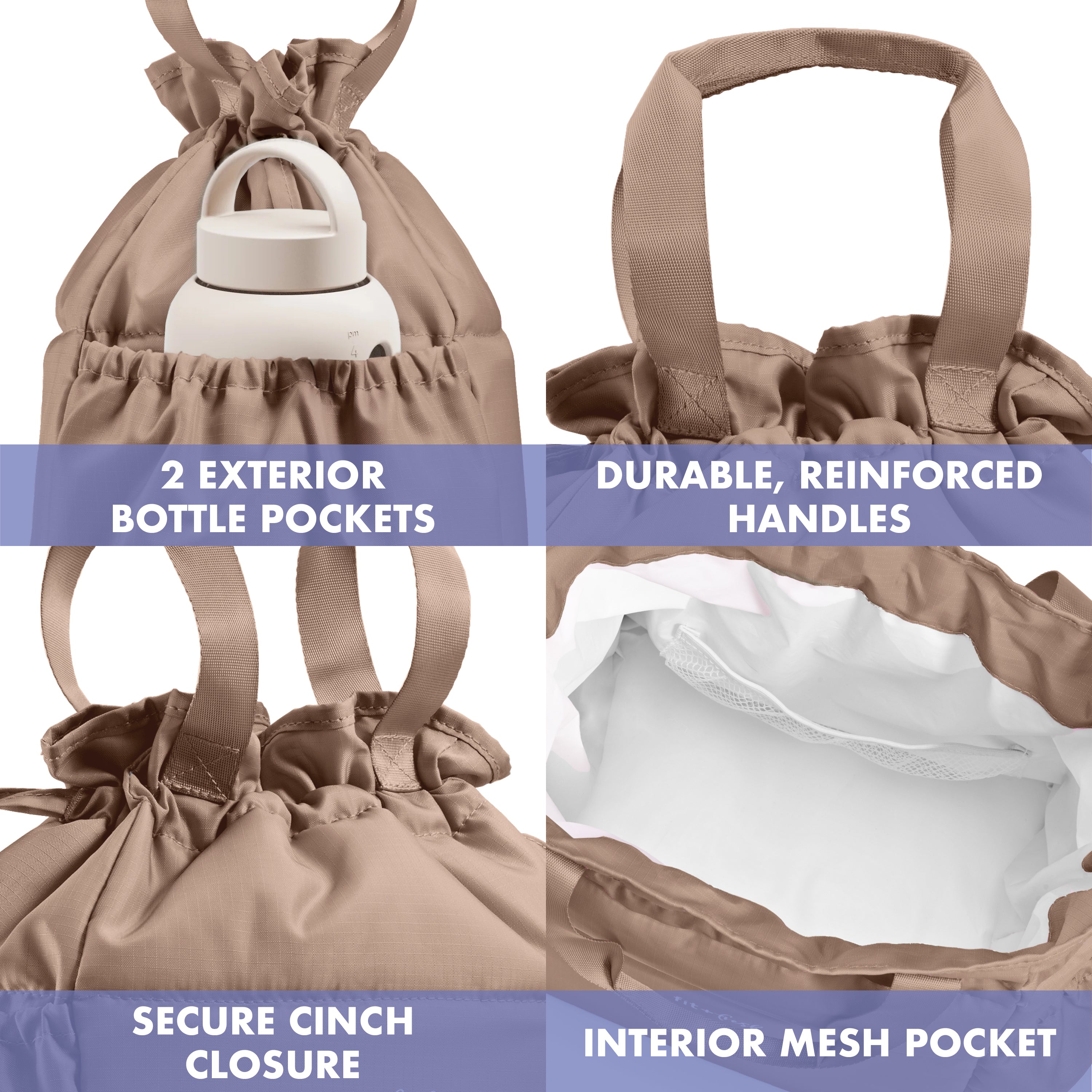 fit-fresh-cromwell-cinch-lunch-tote-with-lunch-kit-taupe-drawstring-insulated-to image 6