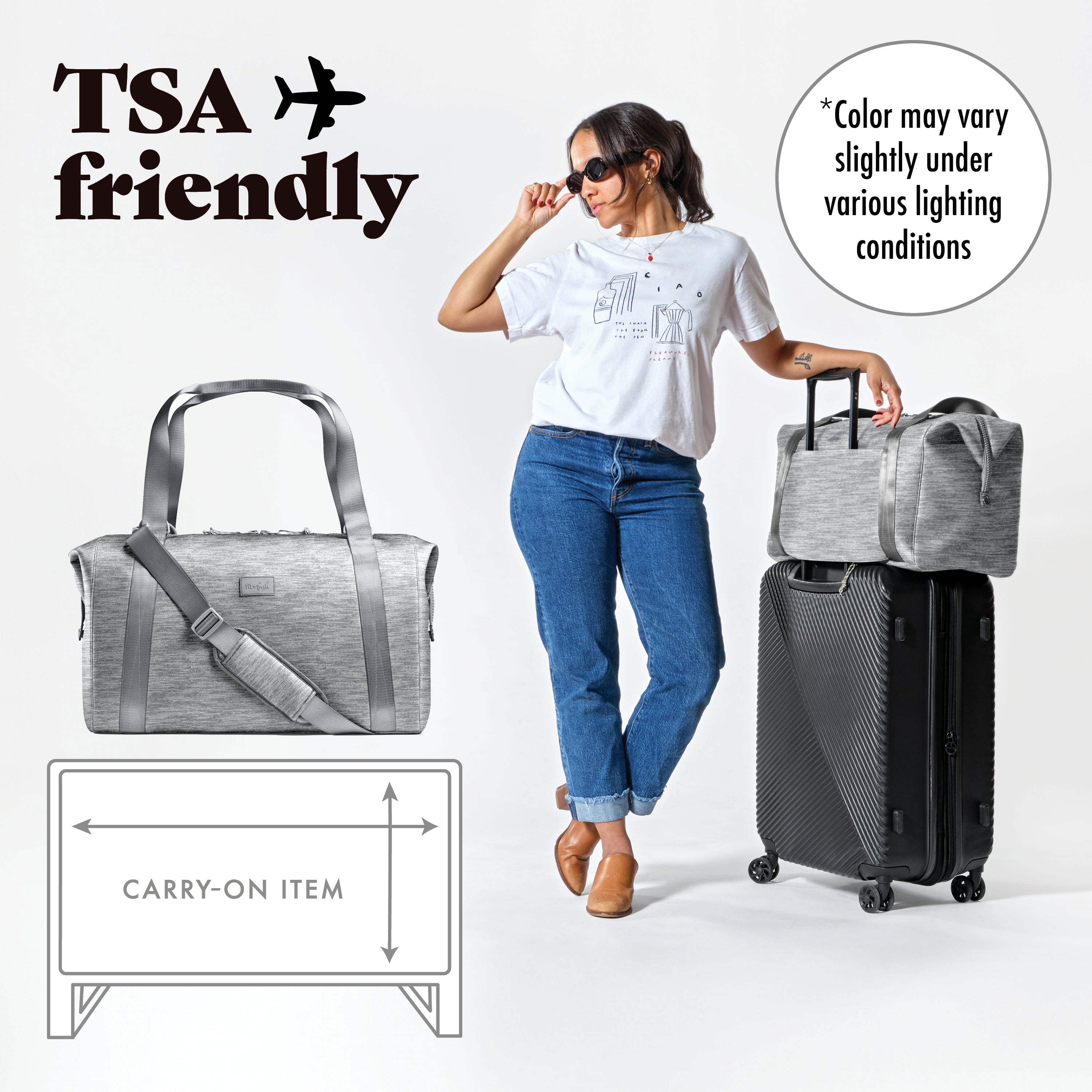 fit-fresh-neoprene-adult-travel-duffel-heather-gray-19-x-10-x-11-5-carry-on-week image 3