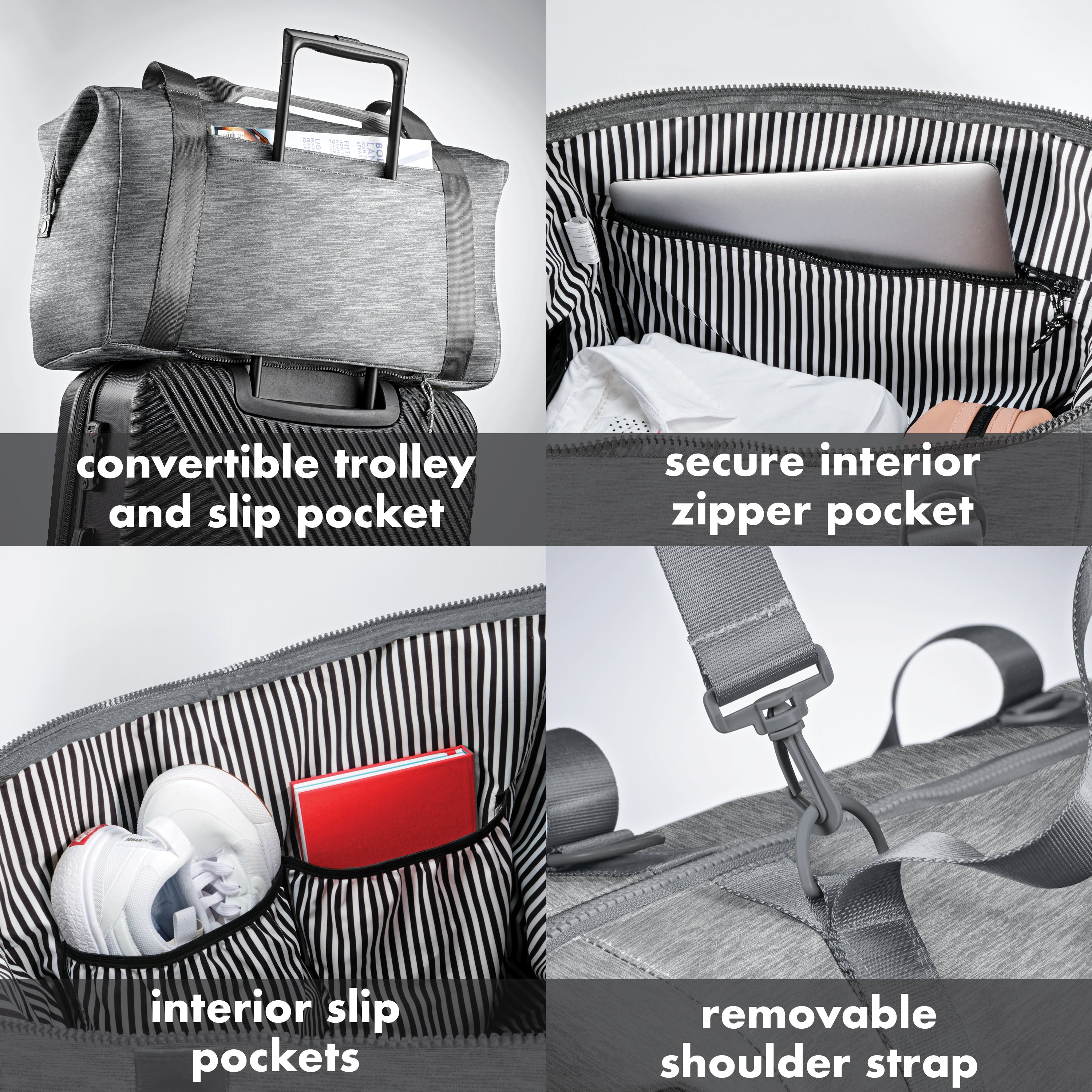 fit-fresh-neoprene-adult-travel-duffel-heather-gray-19-x-10-x-11-5-carry-on-week image 4
