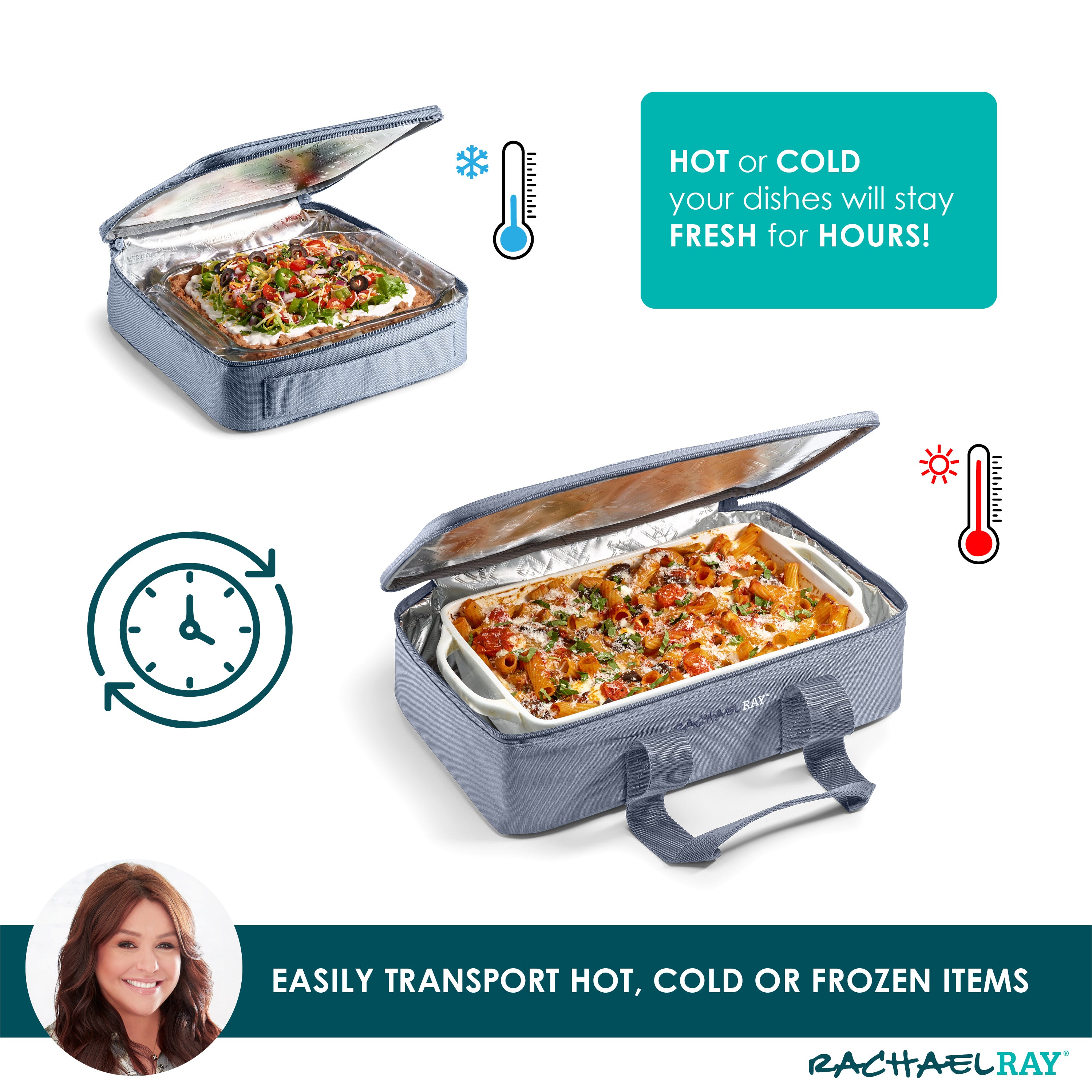 fit-fresh-rachael-ray-lasagna-lugger-duo-slate-stripe-insulated-casserole-carrie image 3