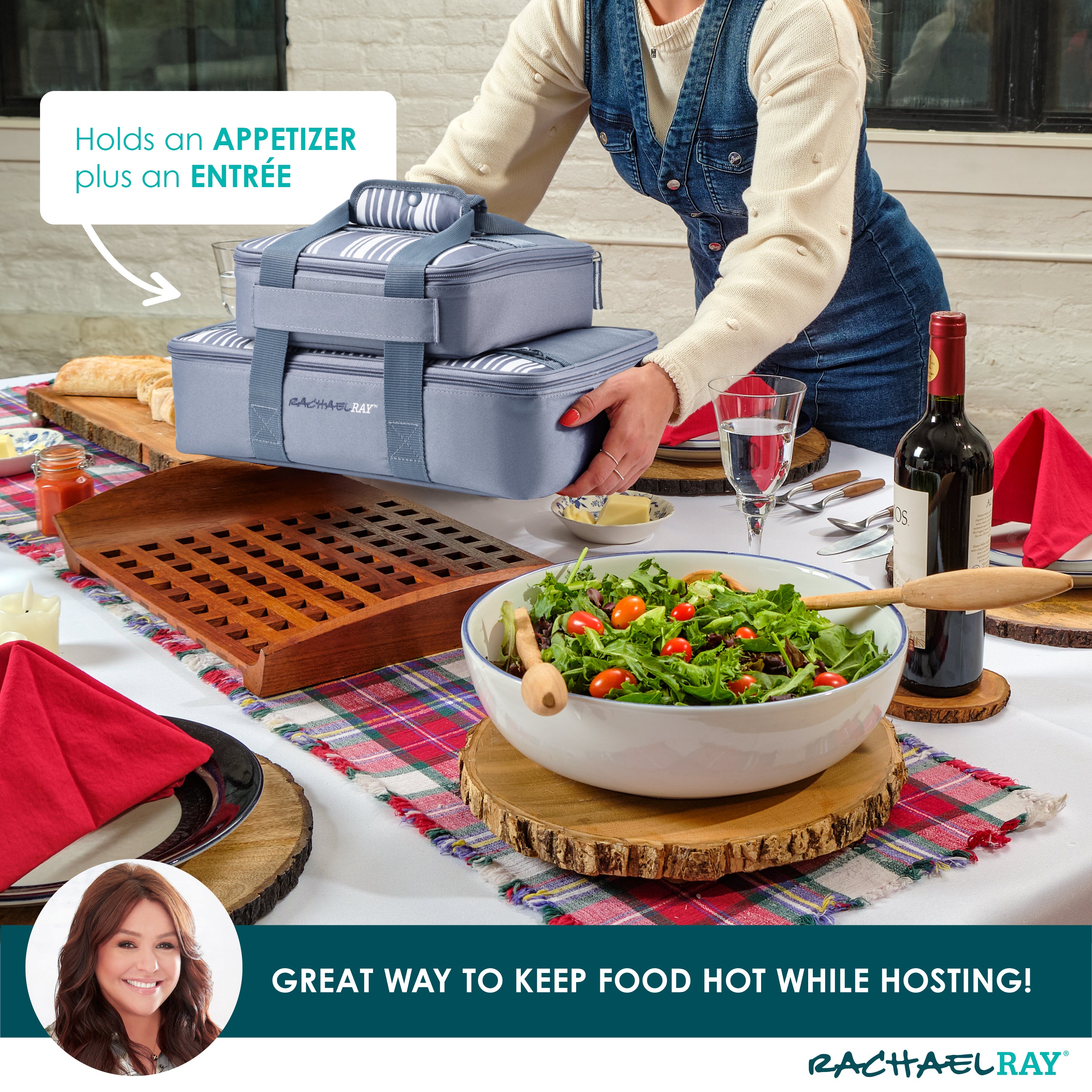 fit-fresh-rachael-ray-lasagna-lugger-duo-slate-stripe-insulated-casserole-carrie image 4
