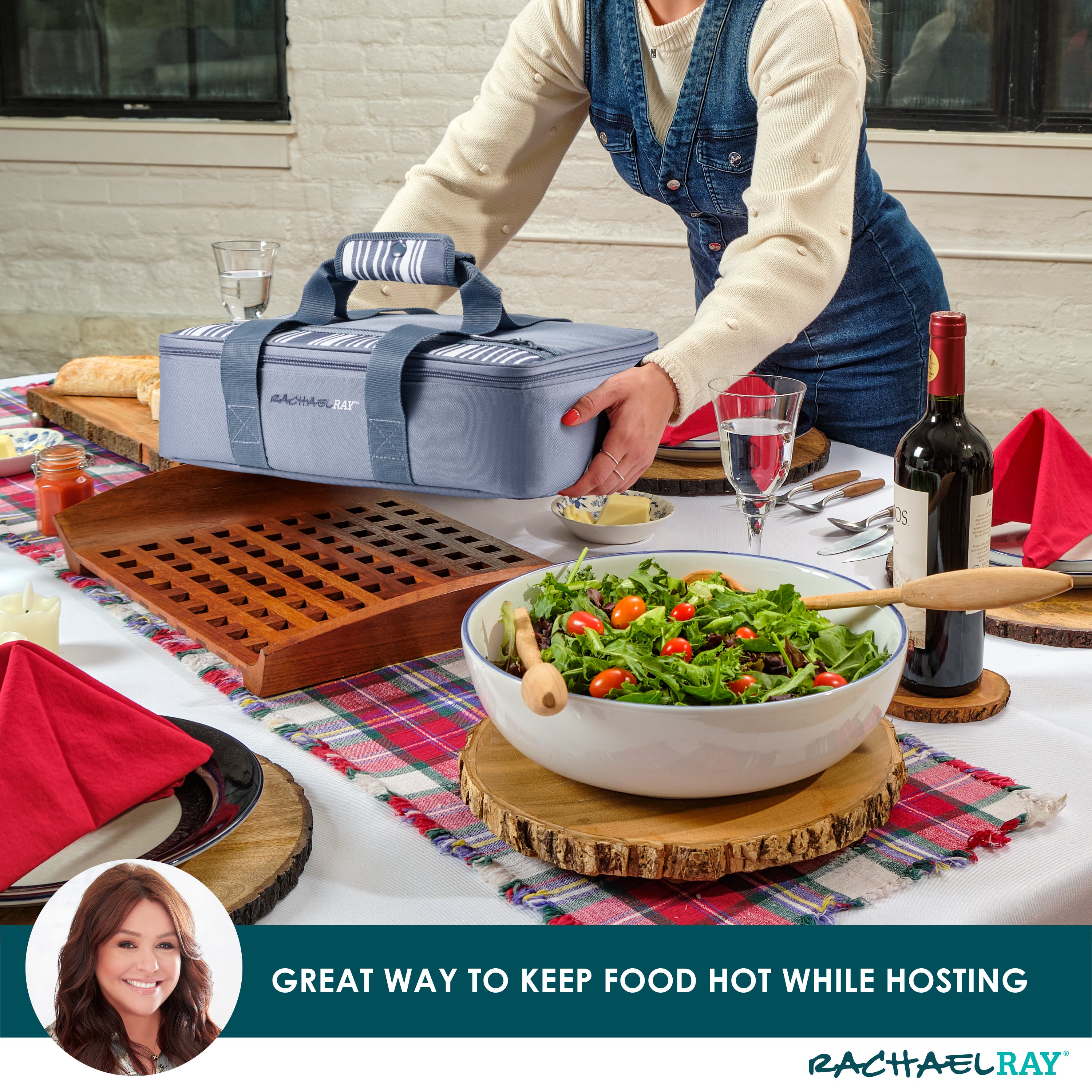 rachael-ray-by-fit-fresh-original-lasagna-lugger-slate-stripe-insulated-casserol image 4