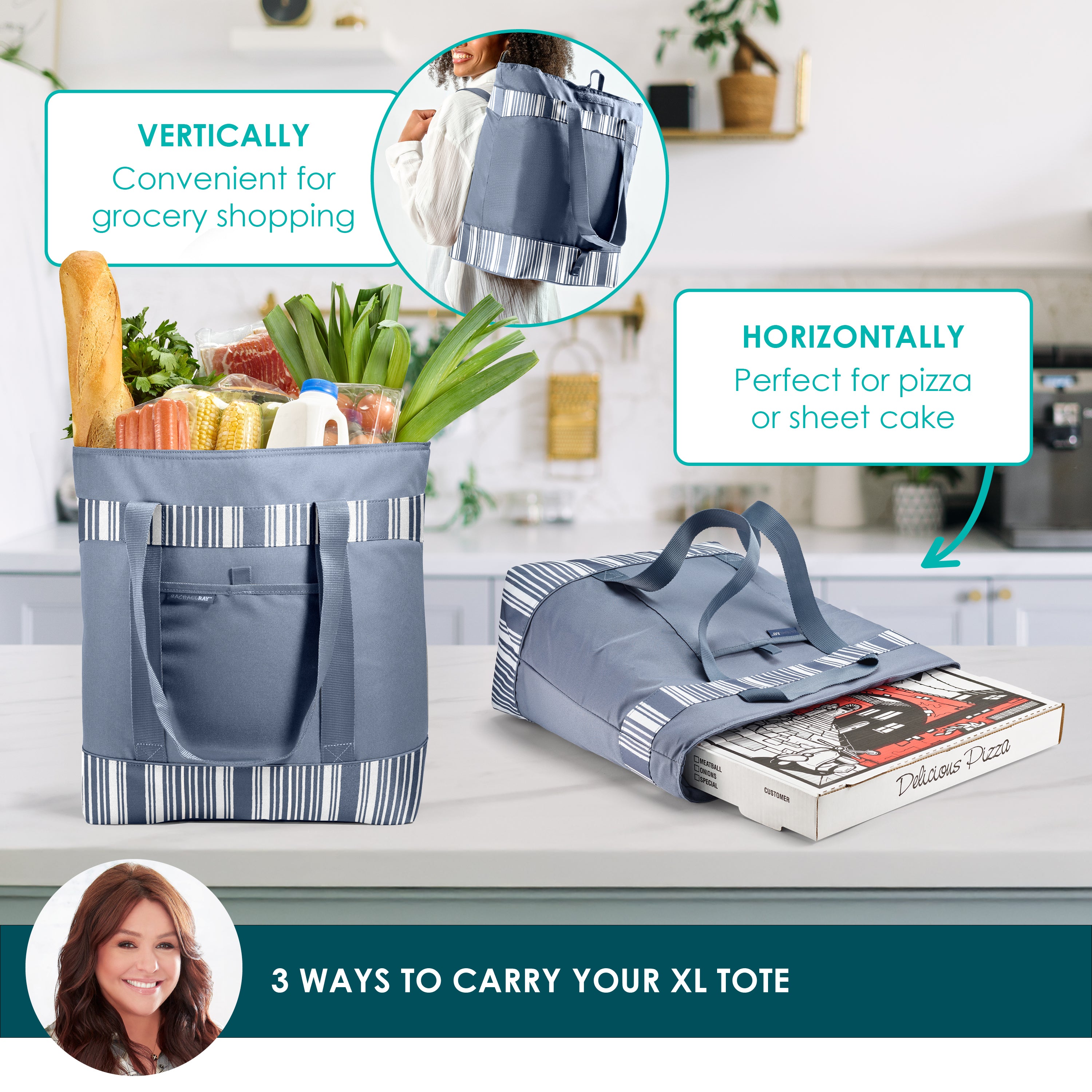 rachael-ray-jumbo-chillout-insulated-cooler-tote-bag-slate-stripe-triple-tek-the image 4