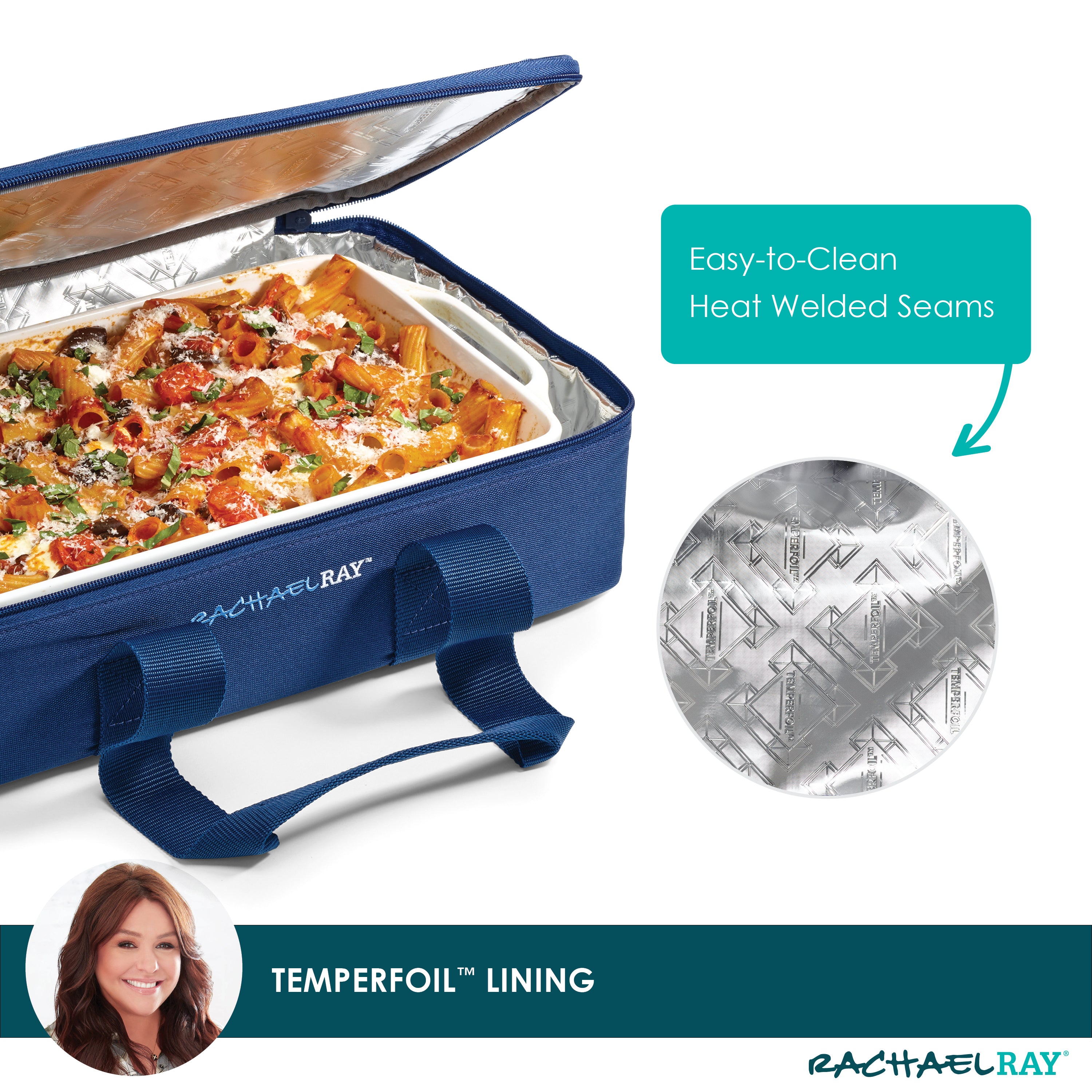 rachael-ray-original-lasagna-lugger-navy-gingham-insulated-casserole-carrier-for image 5