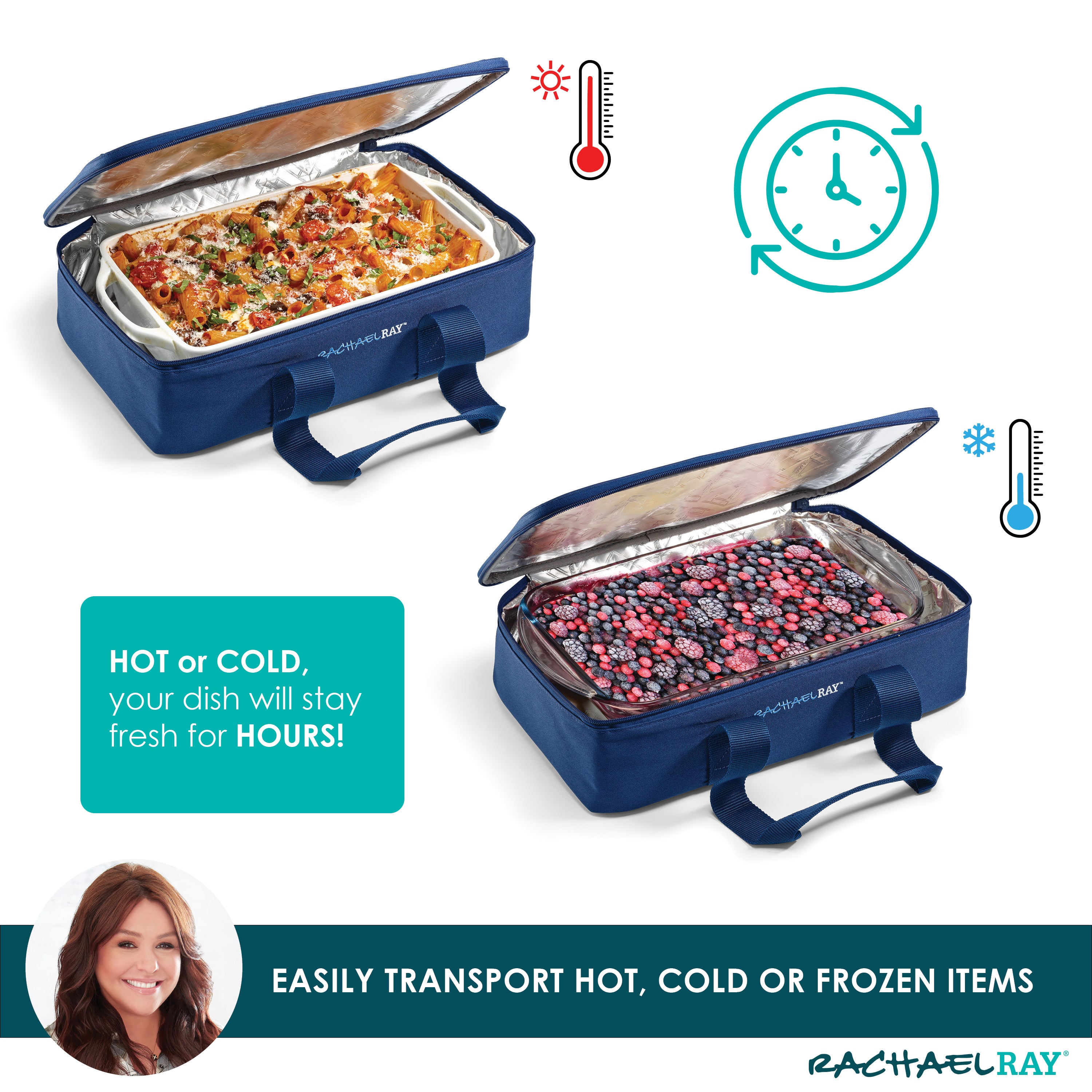 rachael-ray-original-lasagna-lugger-navy-gingham-insulated-casserole-carrier-for image 3
