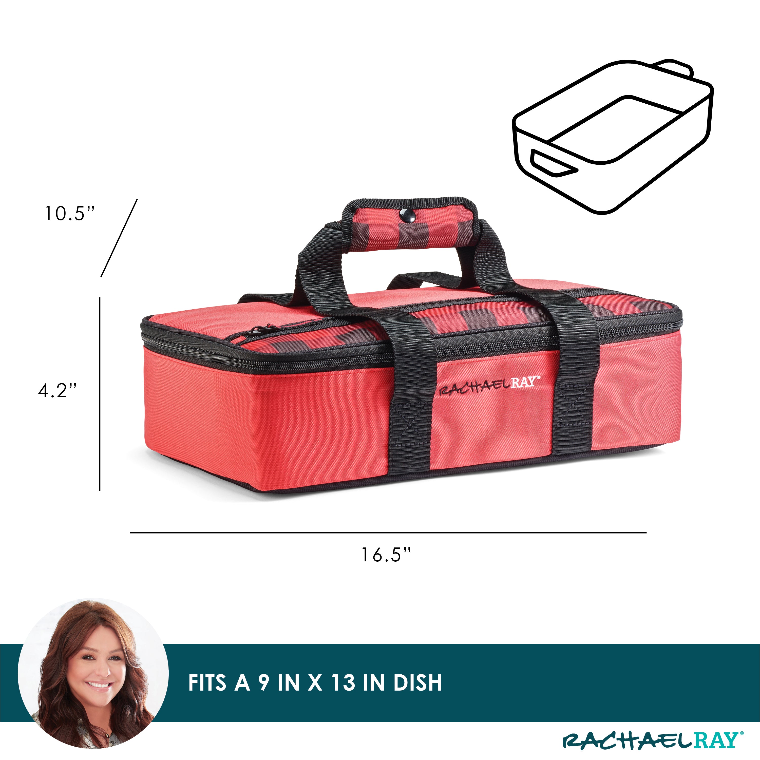 rachael-ray-by-fit-fresh-original-lasagna-lugger-red-buffalo-check-casserole-car image 2