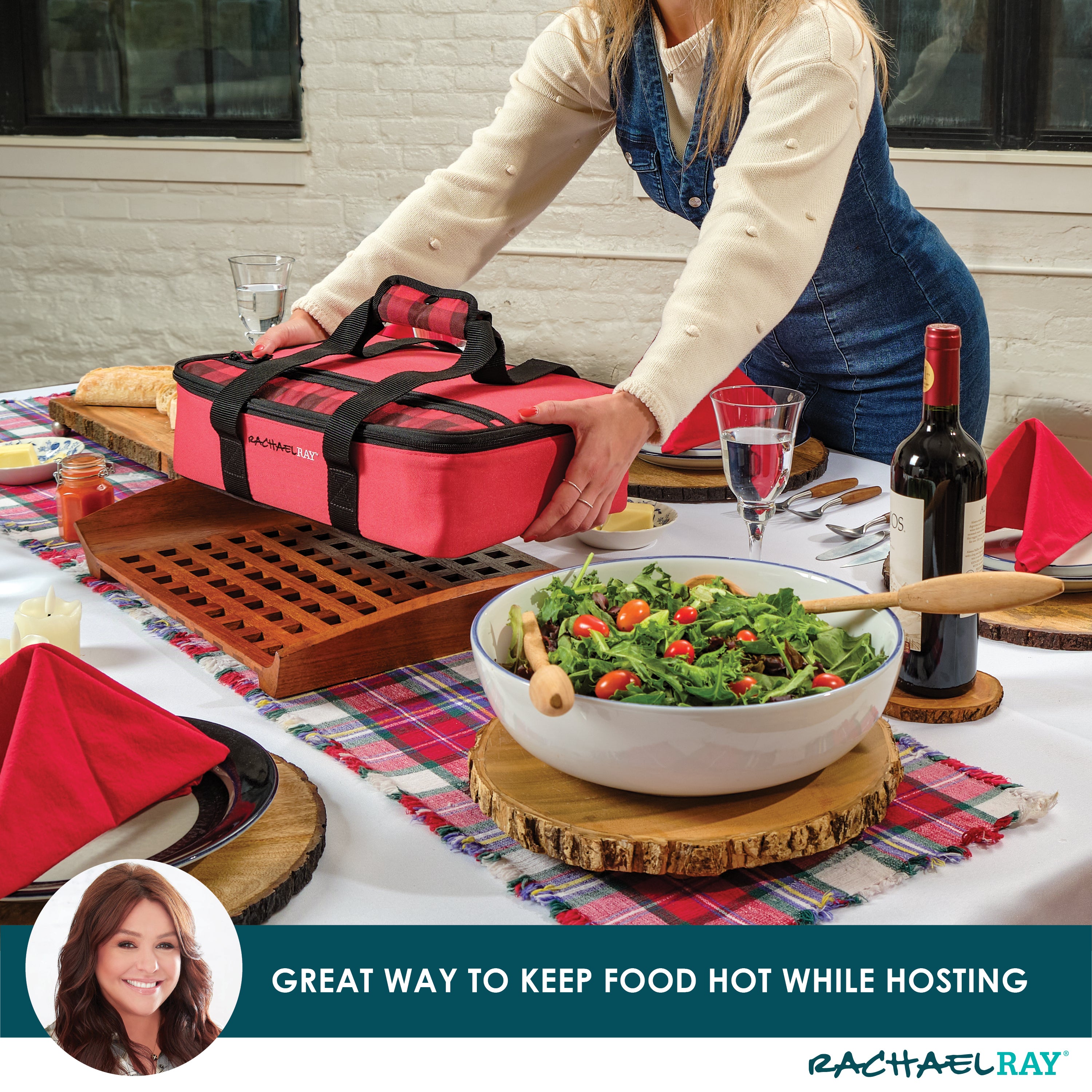 rachael-ray-by-fit-fresh-original-lasagna-lugger-red-buffalo-check-casserole-car image 4