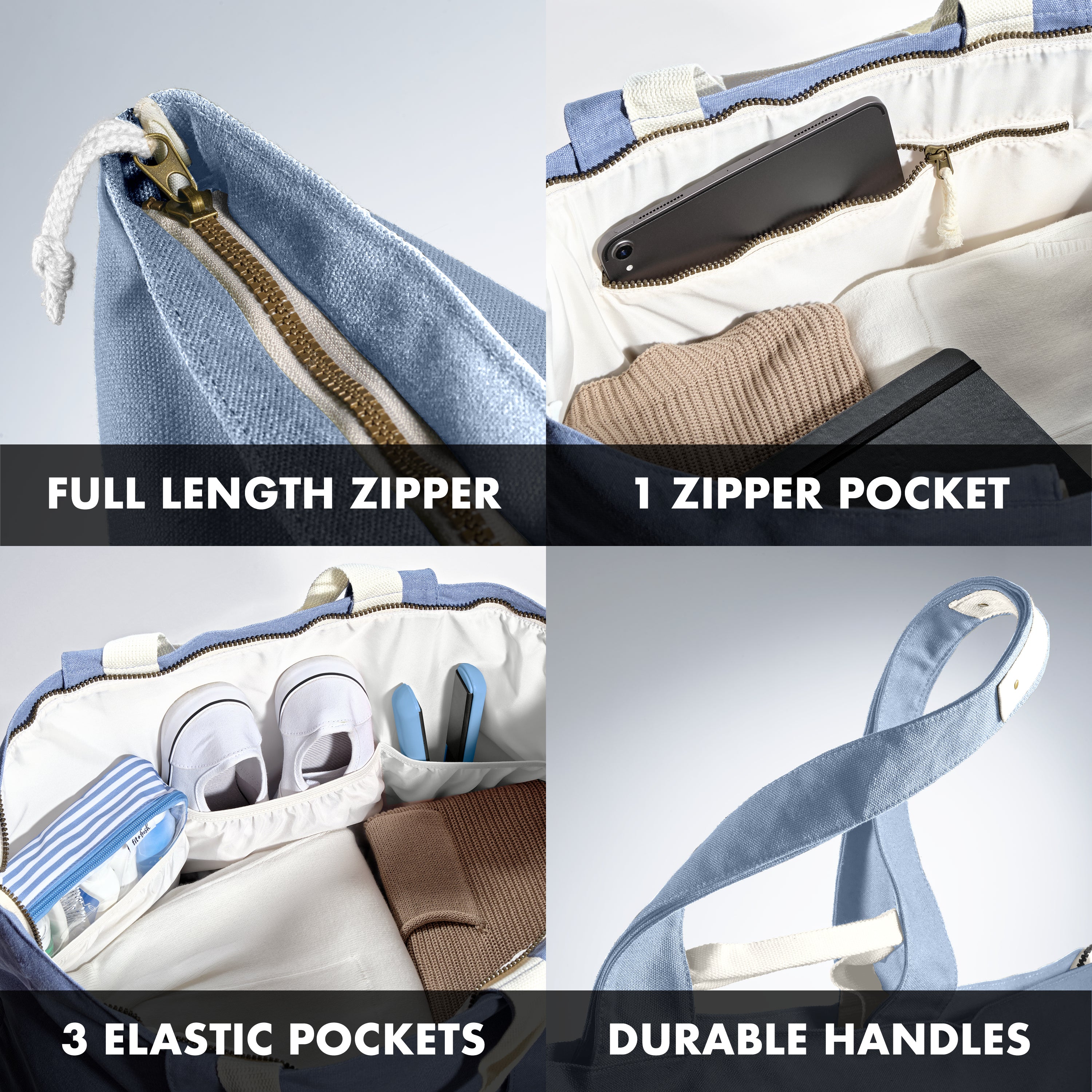 fit-fresh-all-the-things-xl-travel-tote-bag-denim-22-x-18-x-12-extra-large-zippe image 4