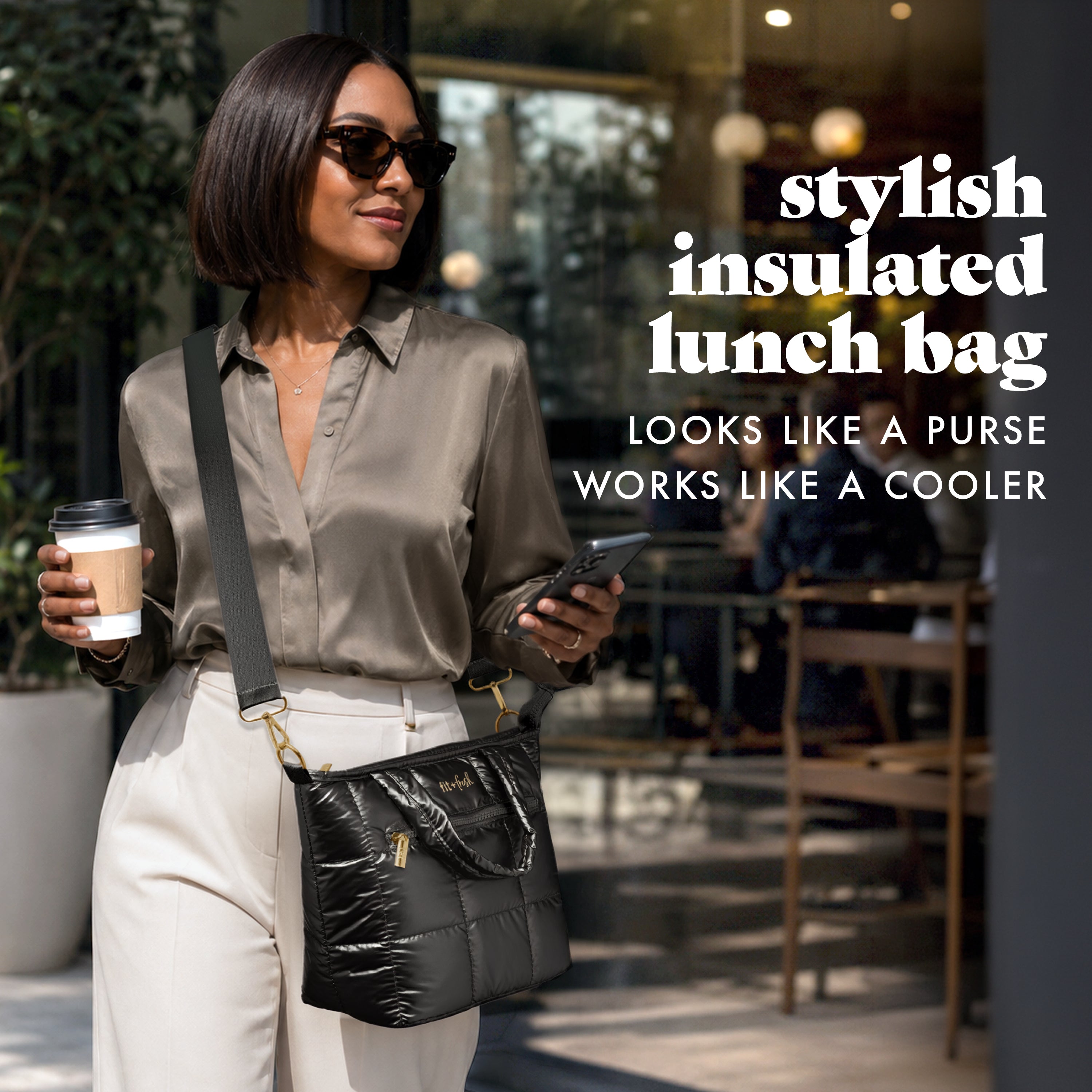 fit-fresh-eliana-insulated-quilted-lunch-tote-with-lunch-kit-2-containers-2-ice- image 2