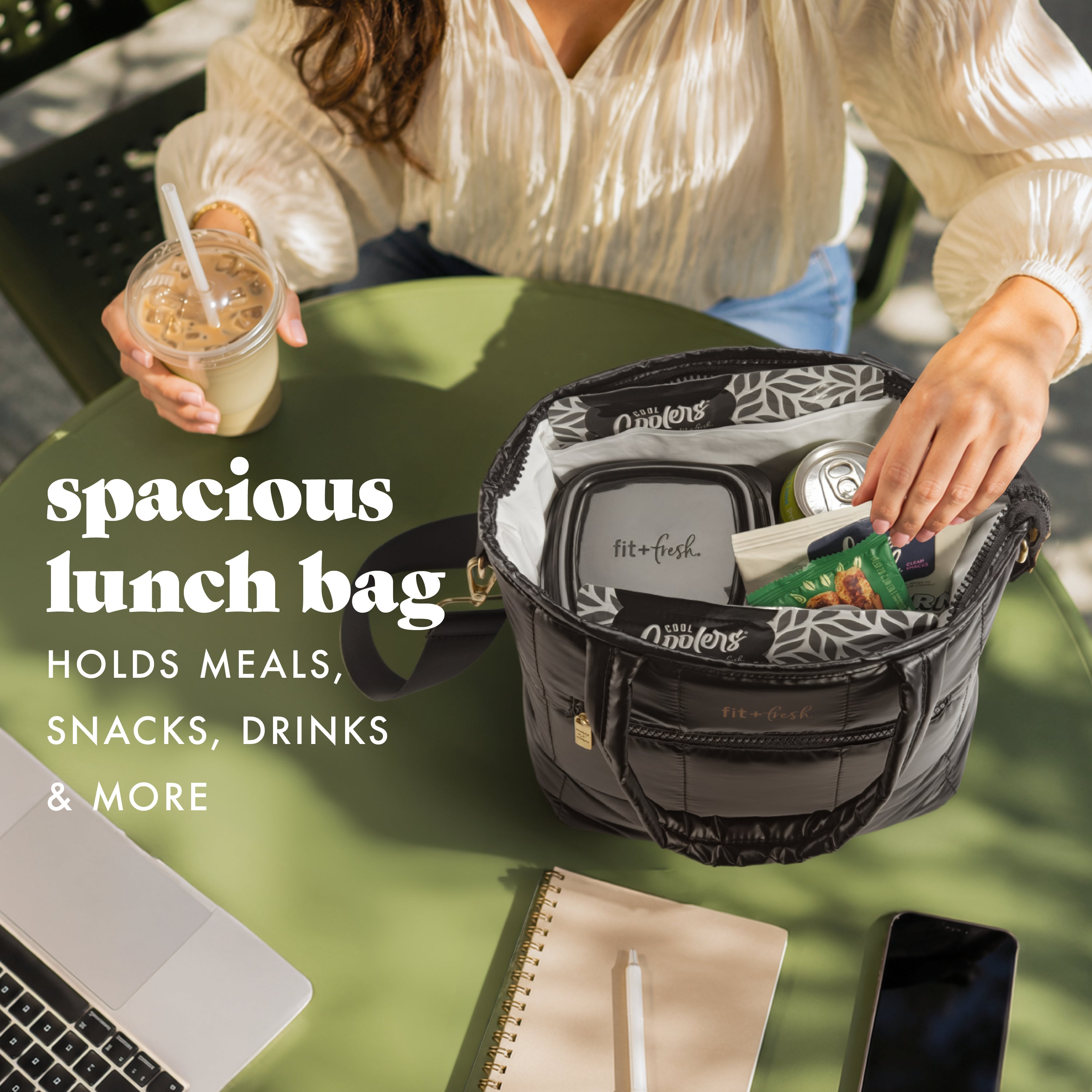 fit-fresh-eliana-insulated-quilted-lunch-tote-with-lunch-kit-2-containers-2-ice- image 5