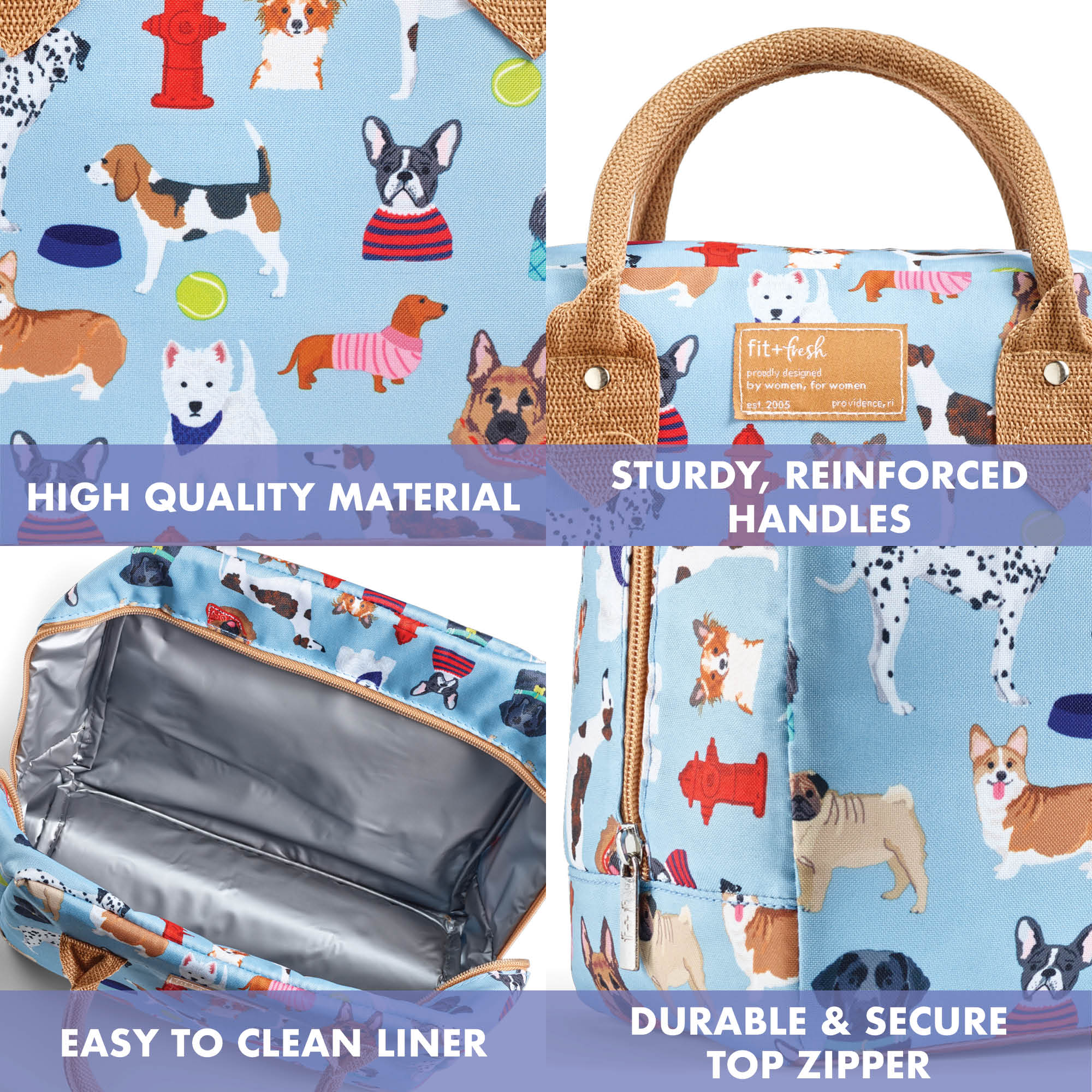 fit-fresh-bloomington-lunch-bag-with-lunch-kit-dog-breeds-print image 4