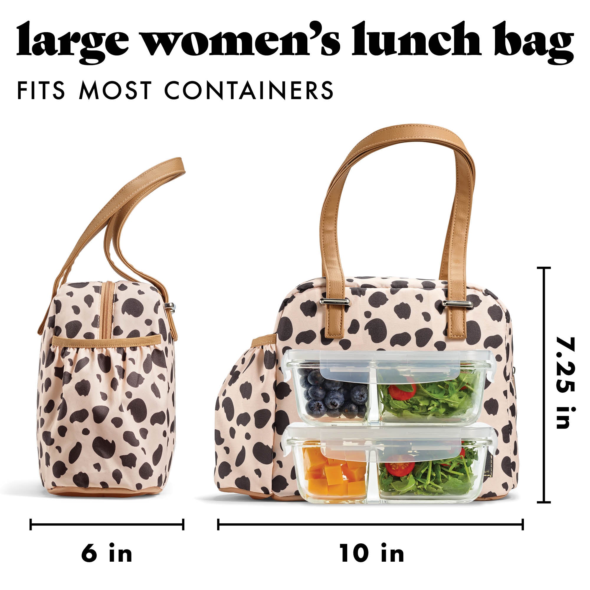fit-fresh-laketown-insulated-lunch-bag-graphic-cheetah-extra-roomy-fashion-lunch image 2