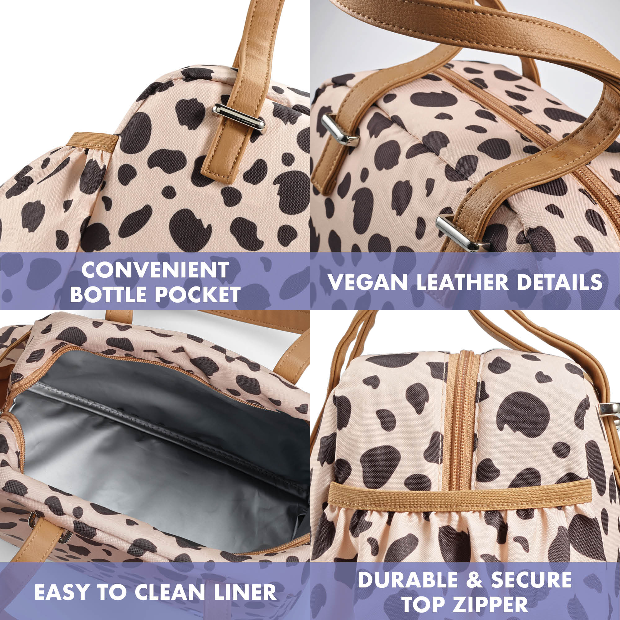fit-fresh-laketown-insulated-lunch-bag-graphic-cheetah-extra-roomy-fashion-lunch image 3