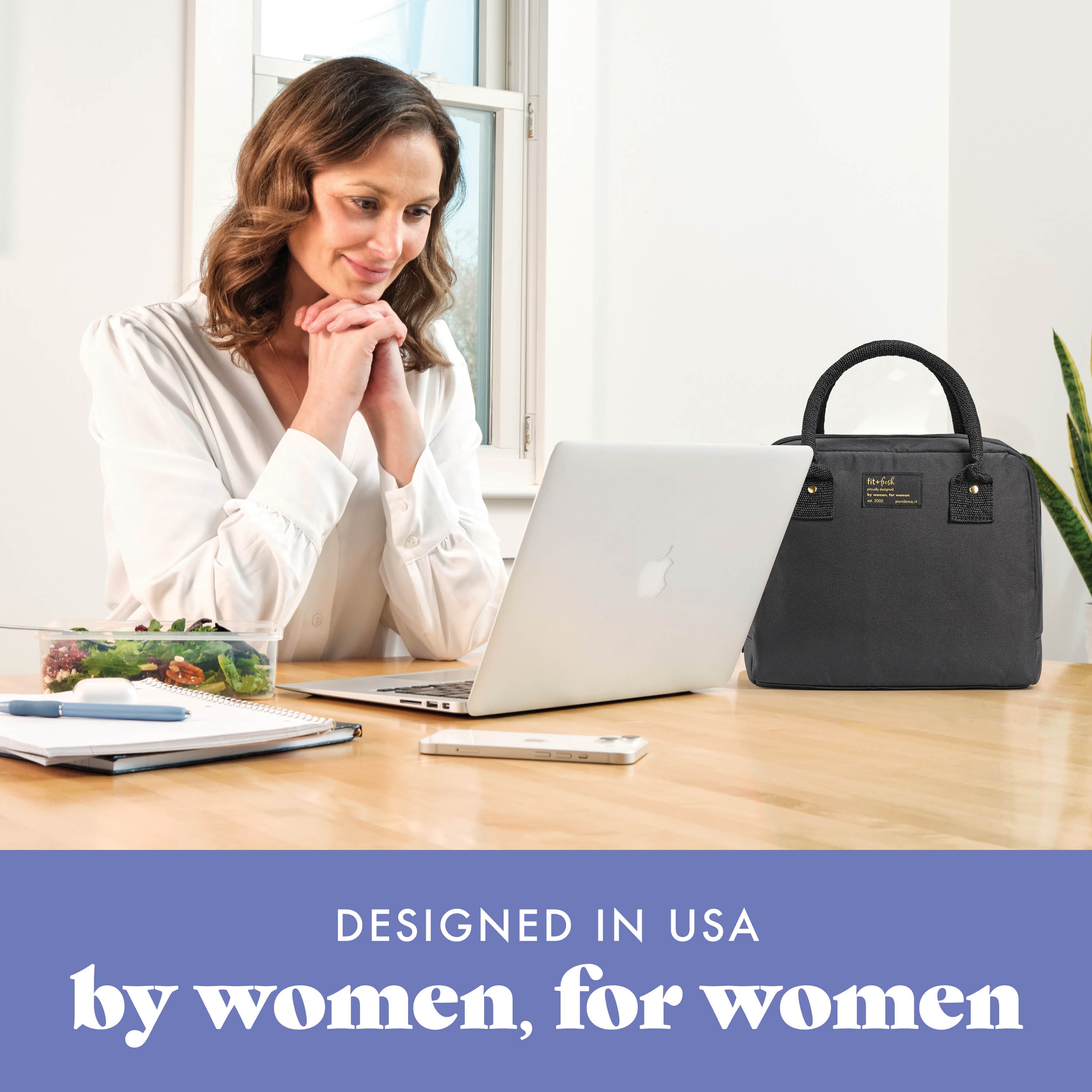 fit-fresh-bloomington-lunch-bag-with-lunch-kit-black-compact-10-x-6-x-8-5-insula image 6